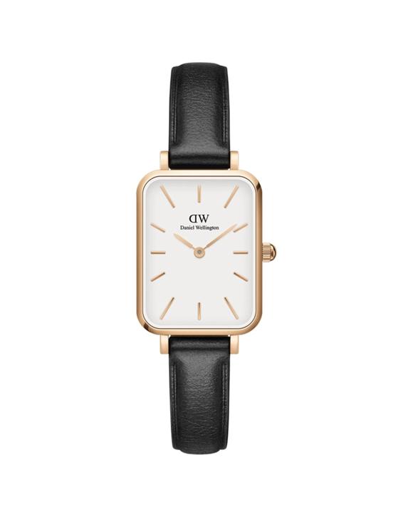 Daniel Wellington Quadro 20x26mm Rose Gold Leather Strap White Dial Watch