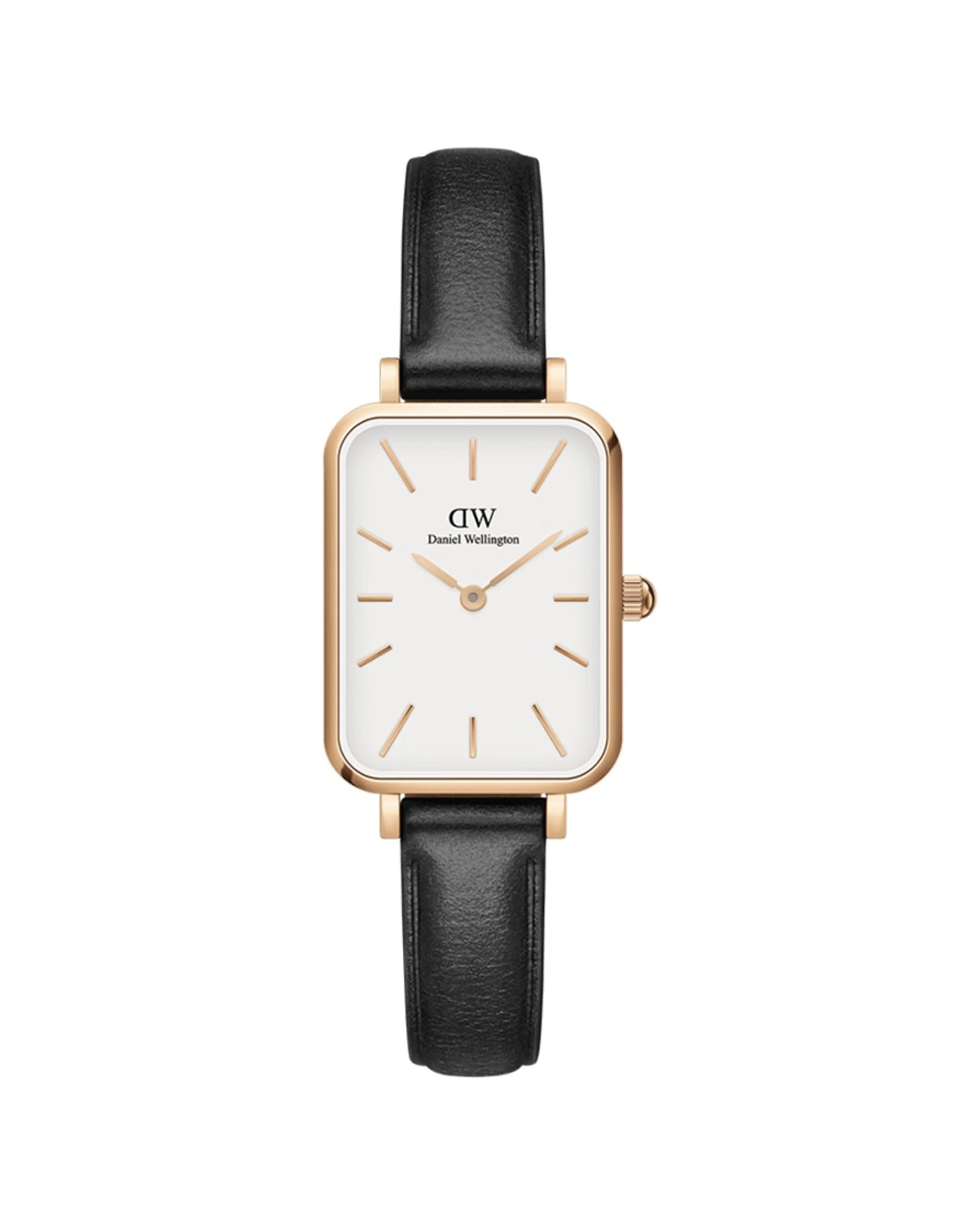 1 Daniel Wellington Quadro 20x26mm Rose Gold Leather Strap White Dial Watch, 1 of 5