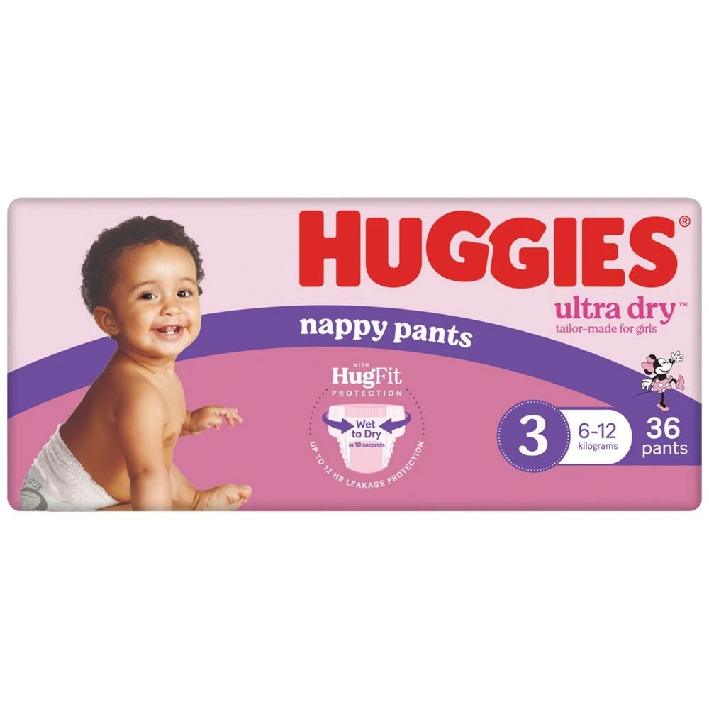 2 Huggies Nappy Pants Crawler Girl 36 Pack, 2 of 10