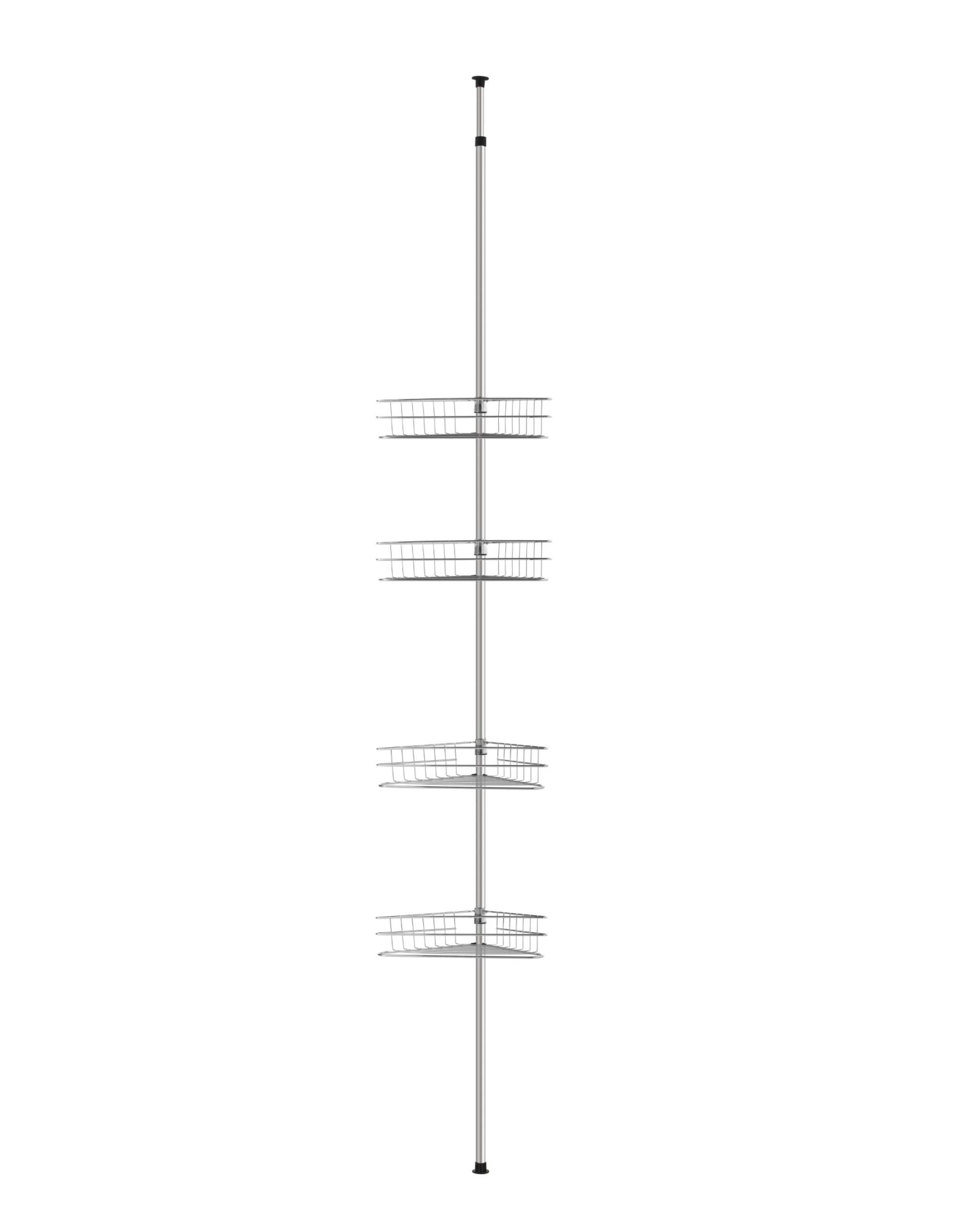 1 Sherwood Home Adjustable Telescopic 4 Tier Corner Shower Caddy Rack - Silver, 1 of 9
