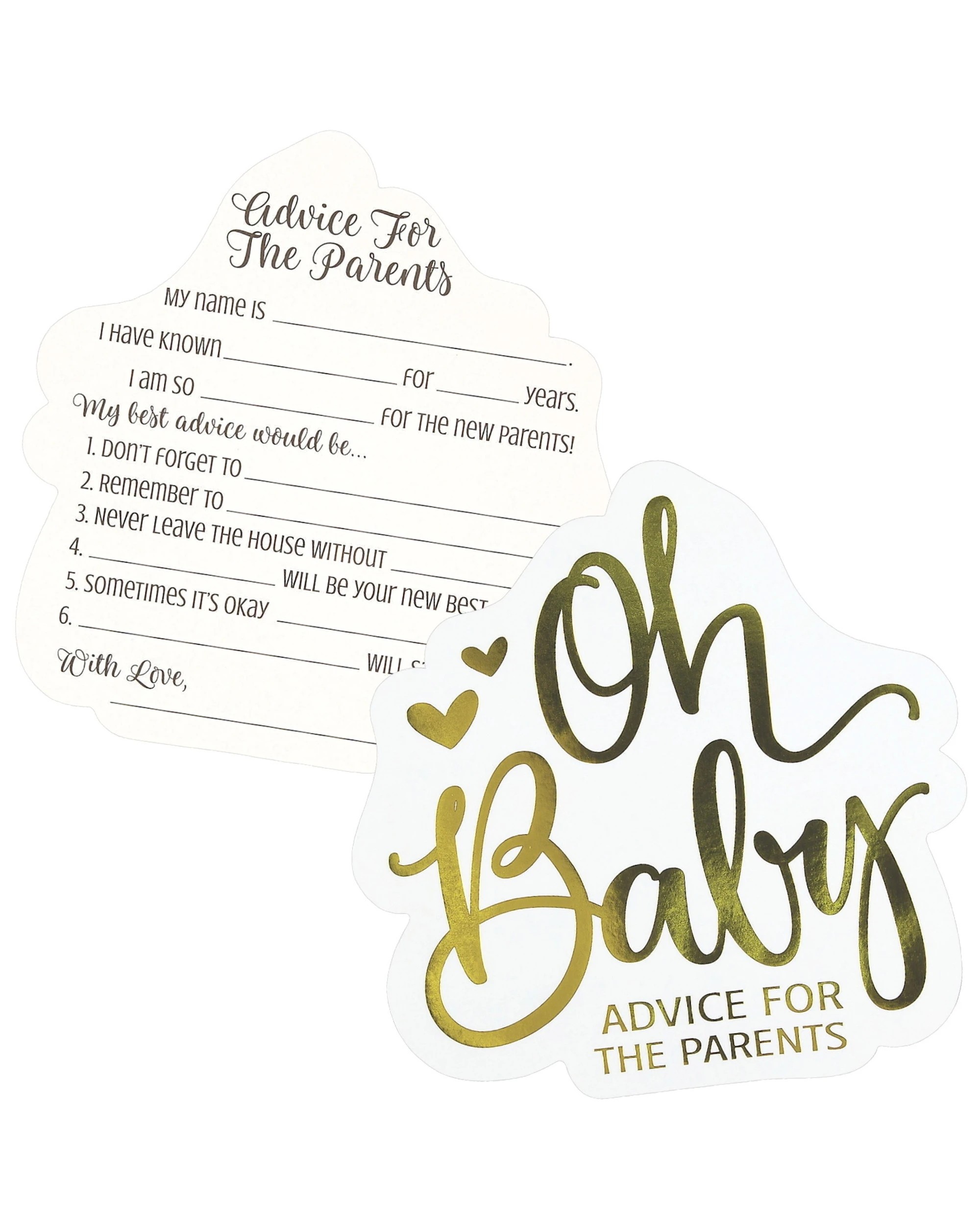 1 Partyrama Oh Baby New Parents to Be Advice Cards Pack of 24, 1 of 1