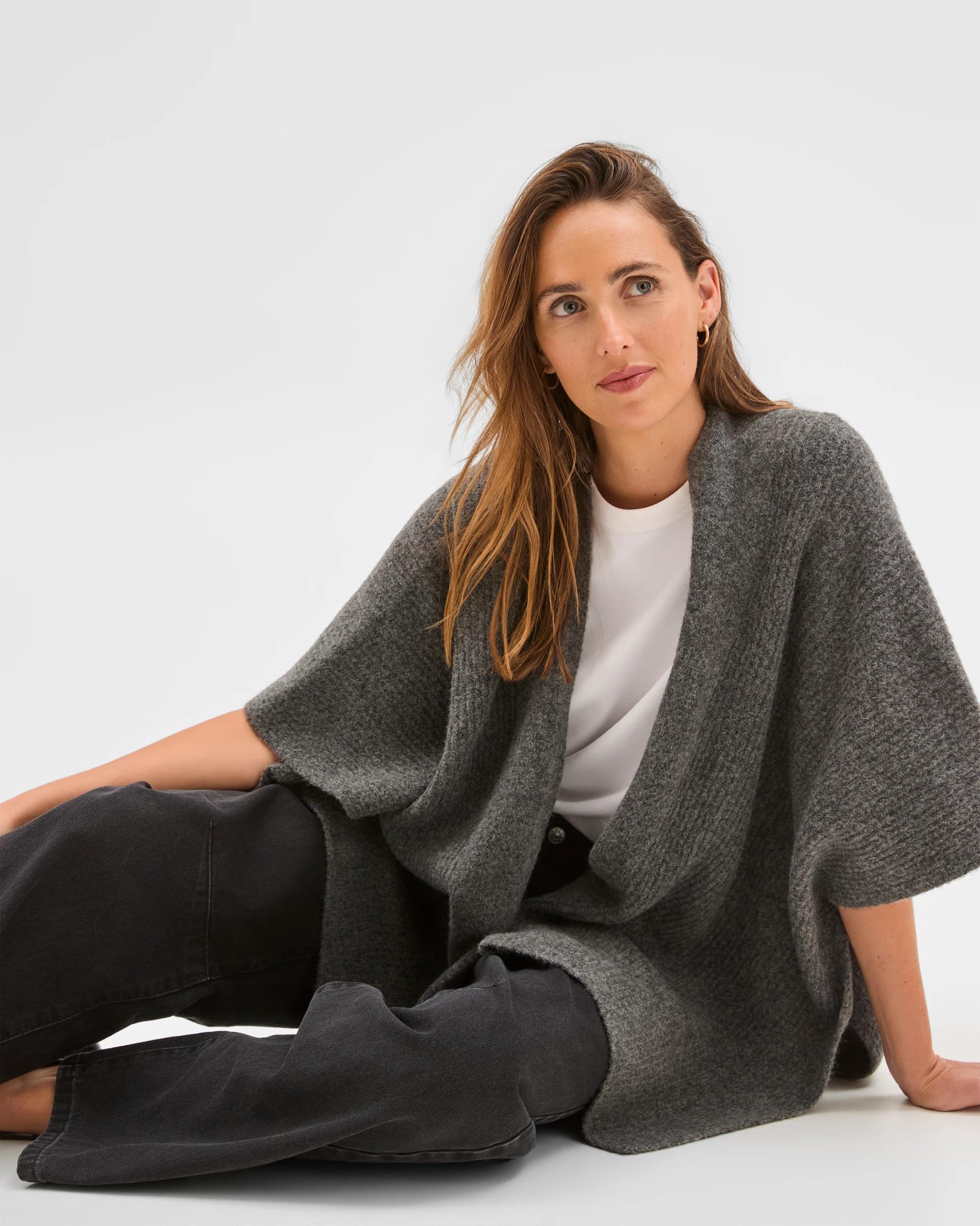 7 Target Woman Knitted Poncho CHARCOAL MARLE, 7 of 7