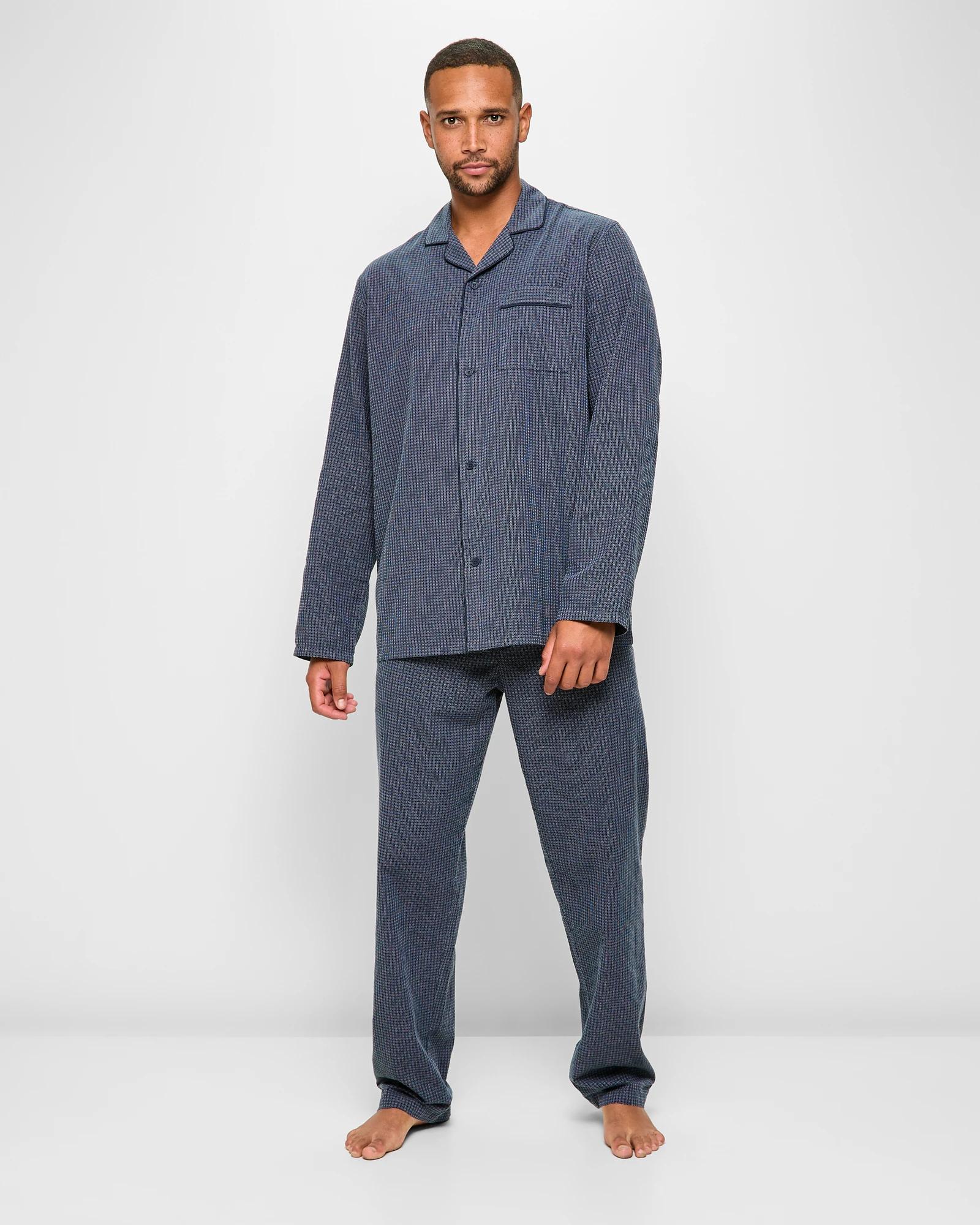 1 Target Mens Poplin Pyjama Sleep Set NAVY CHECK, 1 of 5