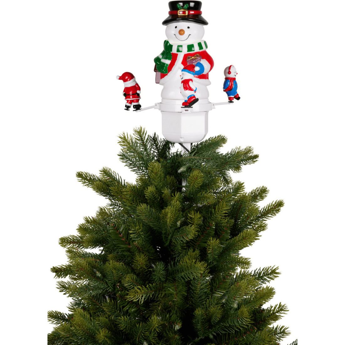 2 Christabelle Christmas Tree Topper Snowman With Projected Images Lights Snow And Music, 2 of 3