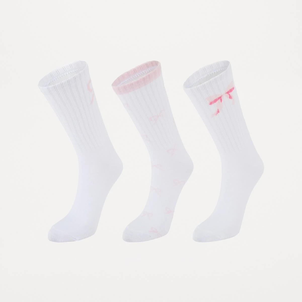 1 3 Pack Printed Crew Socks BOWS, 1 of 3