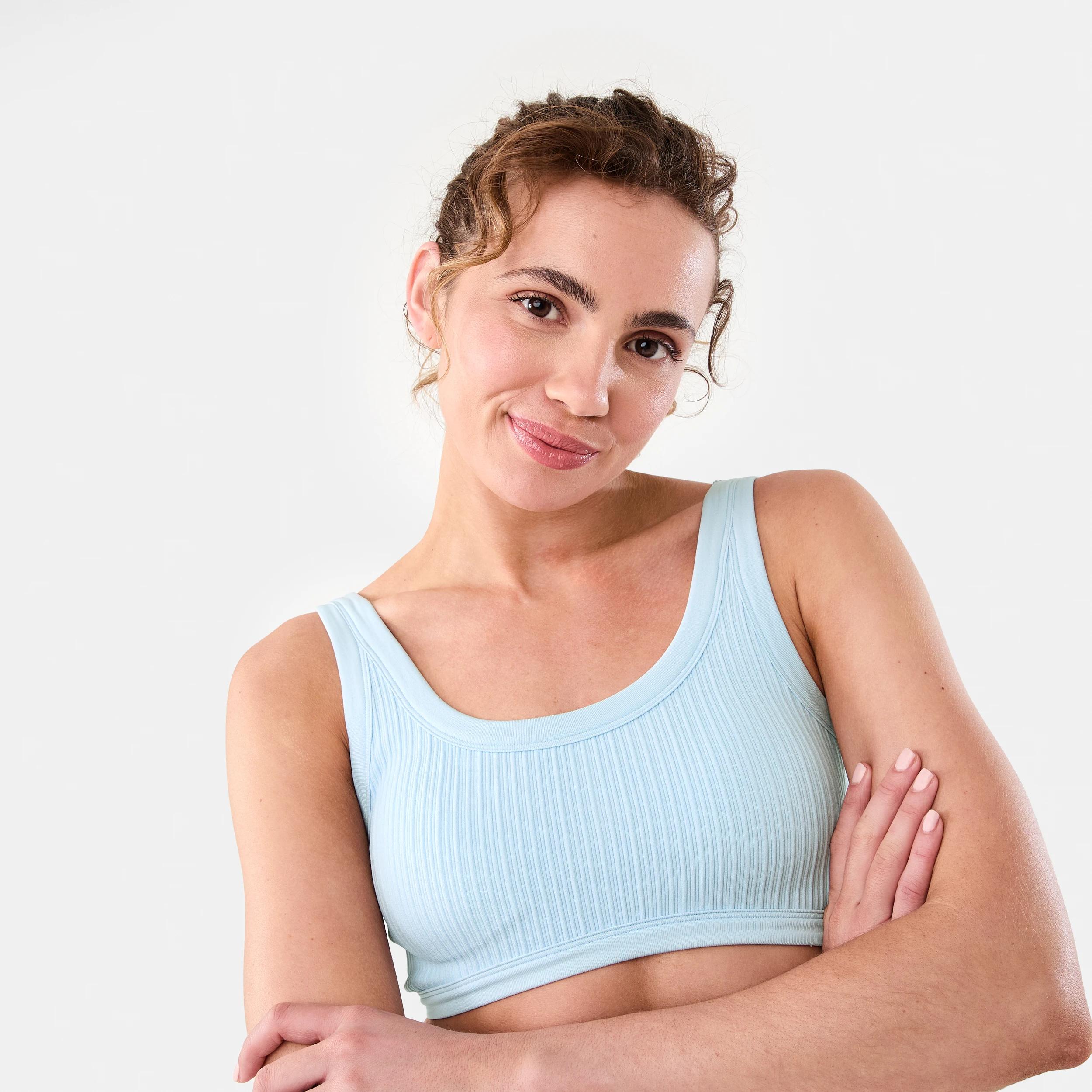 5 Active Womens Seamfree Rib Crop Top Blu Spindl, 5 of 8