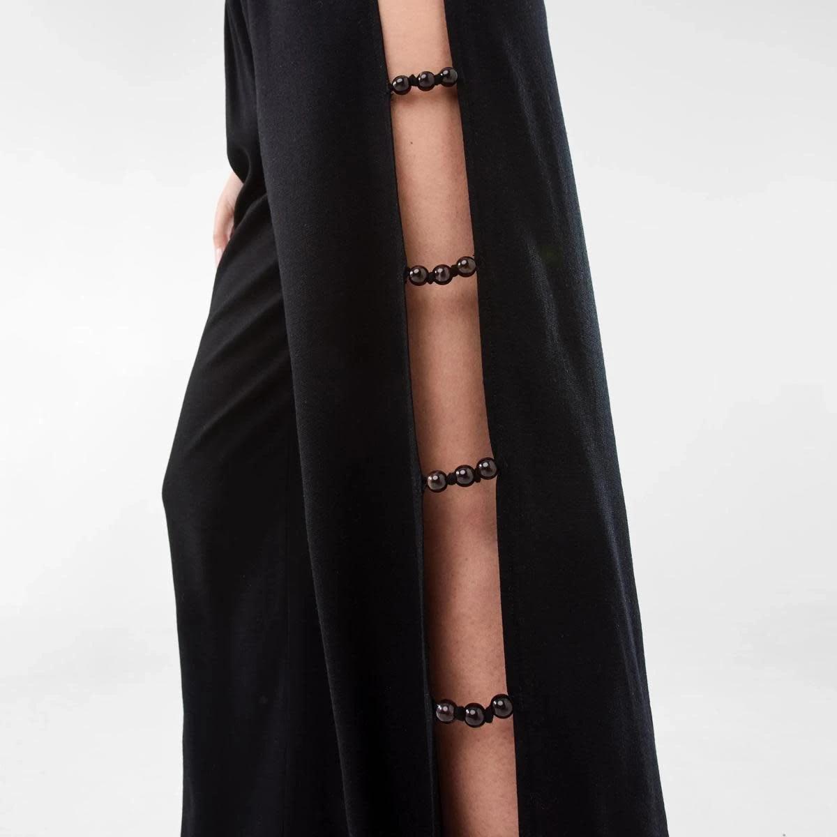 8 Linen Blend Beaded Pants Black, 8 of 8