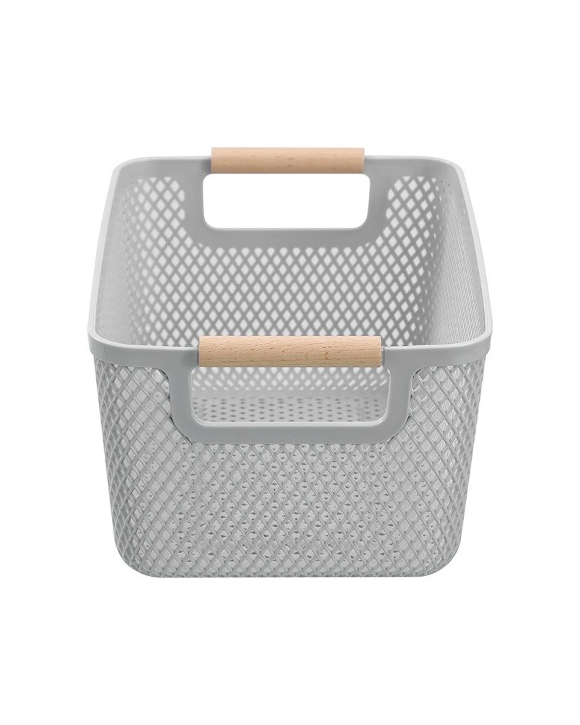 5 Boxsweden 6PK Mesh Plastic Basket Wood Handle Medium 31x20x14cm - Multi, 5 of 7
