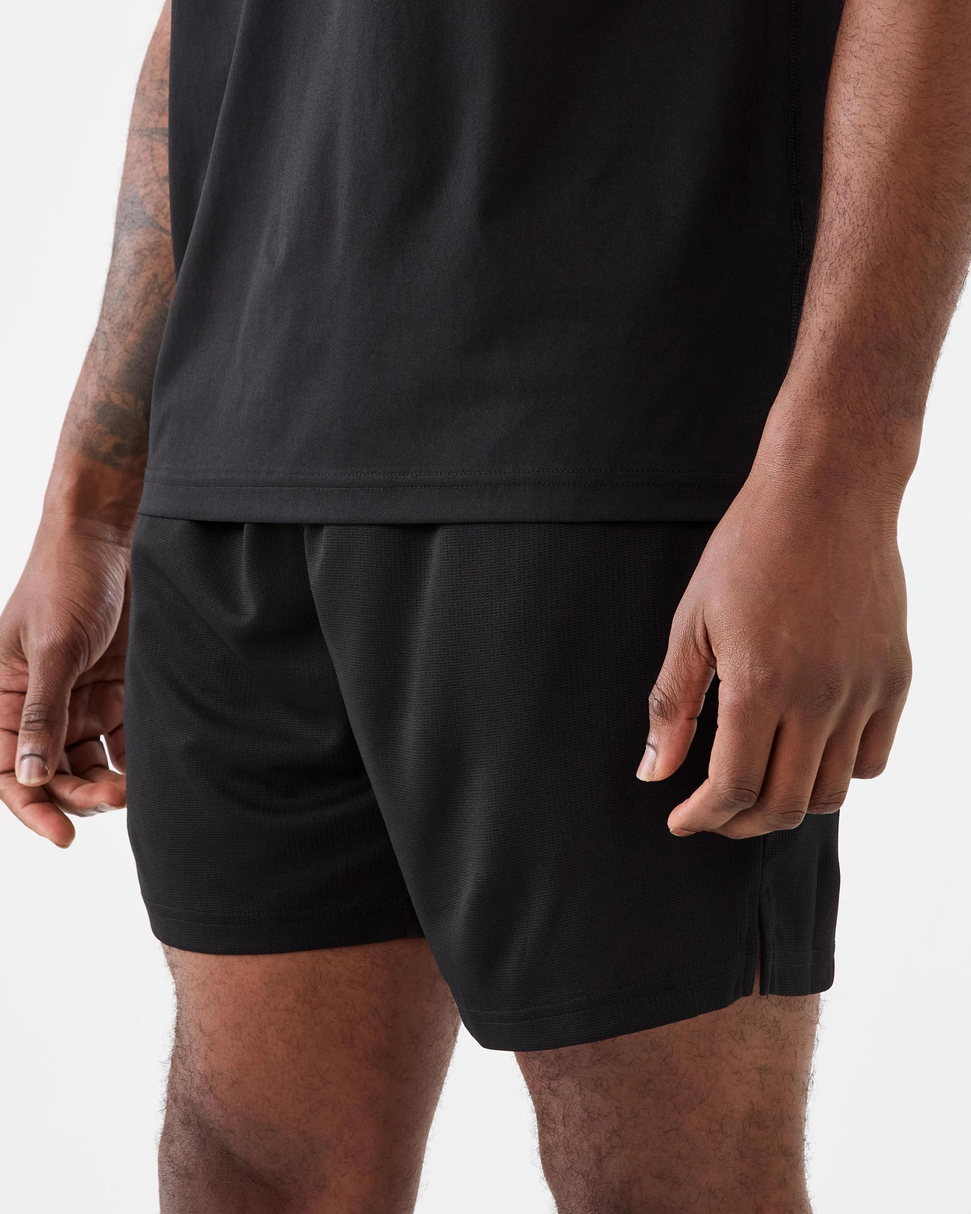 2 Active Mens Comfort Sports Shorts Black, 2 of 8