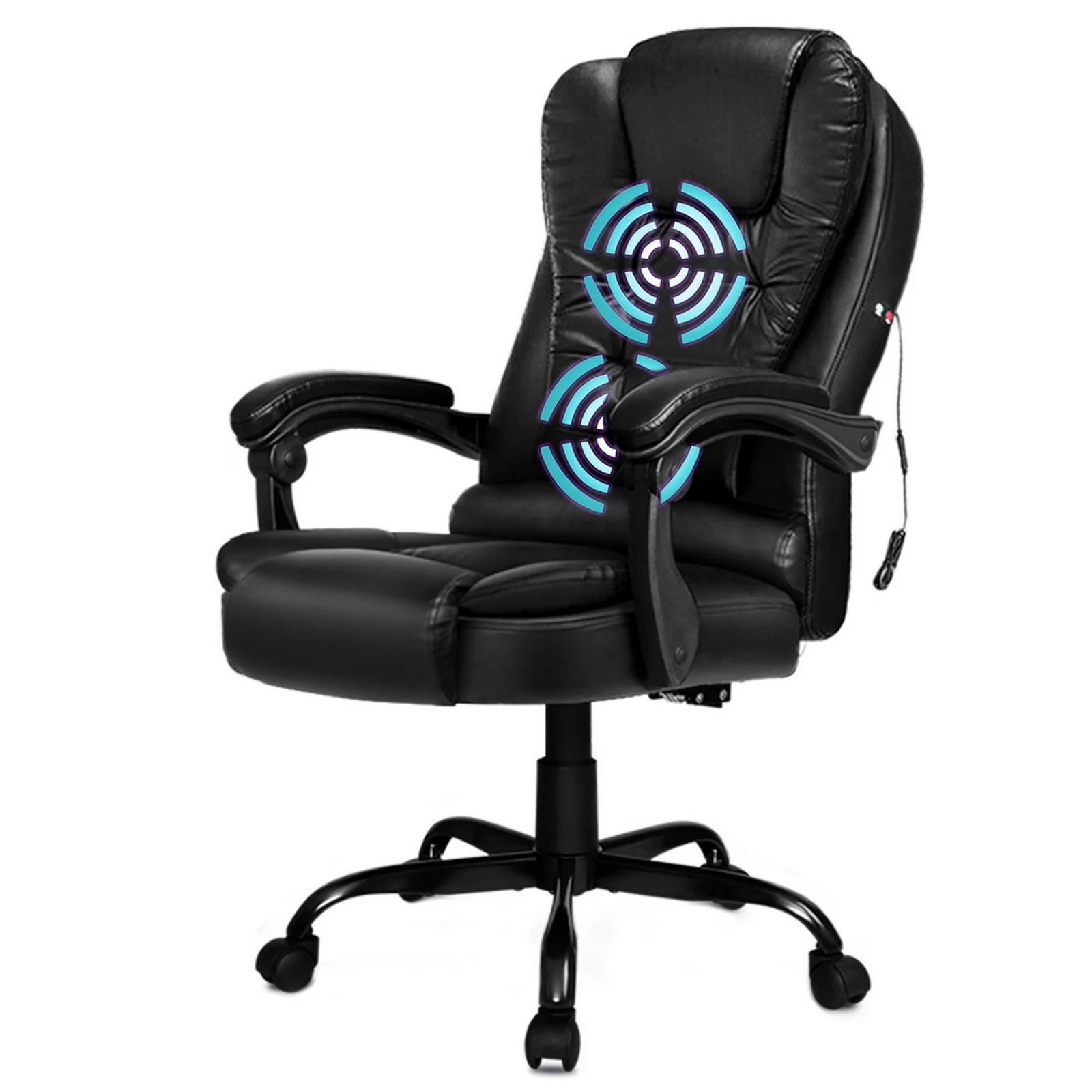 1 Alfordson Massage Office Chair Executive Recliner Gaming Racing Seat PU Leather - Black, 1 of 10