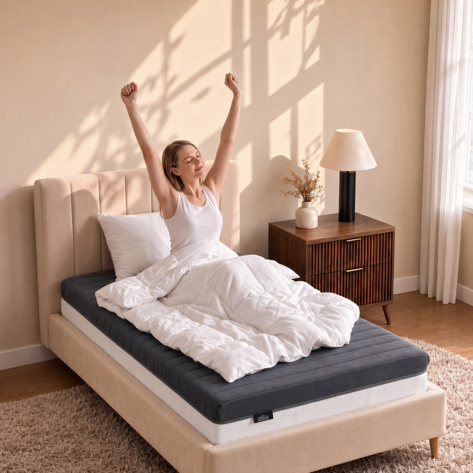 6 Giselle Bedding 18cm Memory Foam Mattress Dual Feel Reversible Foam - King Single Bed - Multi, 6 of 10