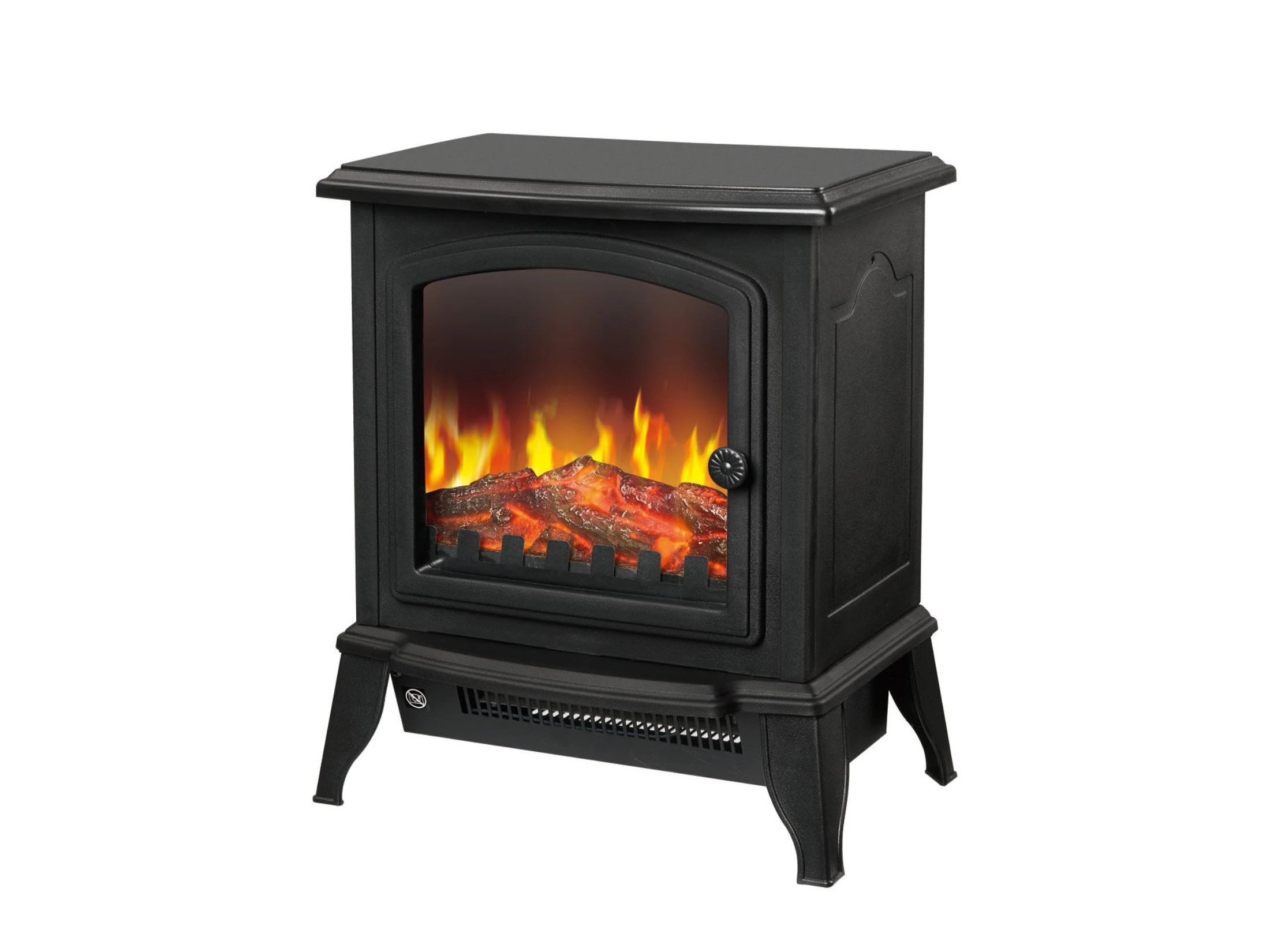 1 Lenoxx Electric 1000W to 2000W Fireplace Heater with Realistic Log Flame Display, 1 of 8