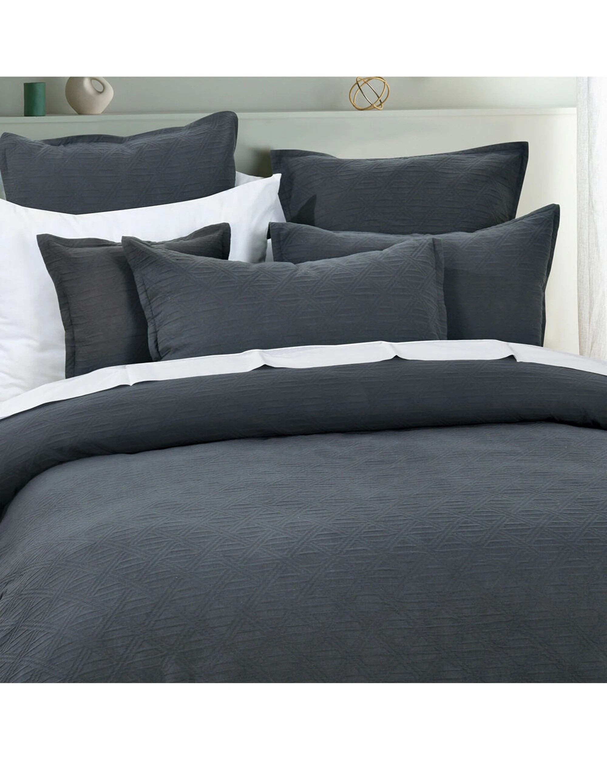2 Bianca Hallston King Pre-Washed Cotton Quilt Cover Set Home Bedding - Grey, 2 of 4