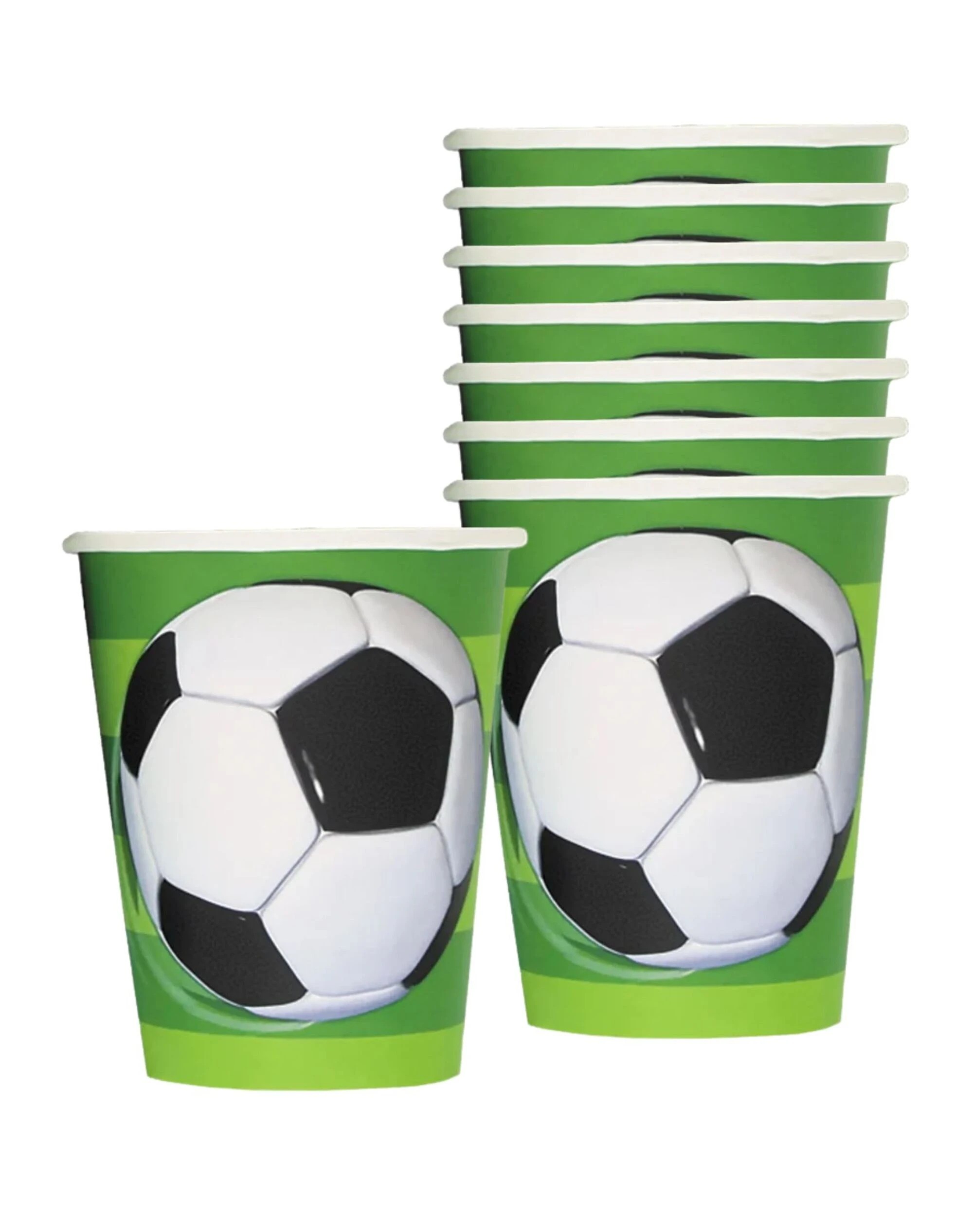 1 Unique Soccer Ball Paper Cups Pack of 8 - Green, 1 of 1