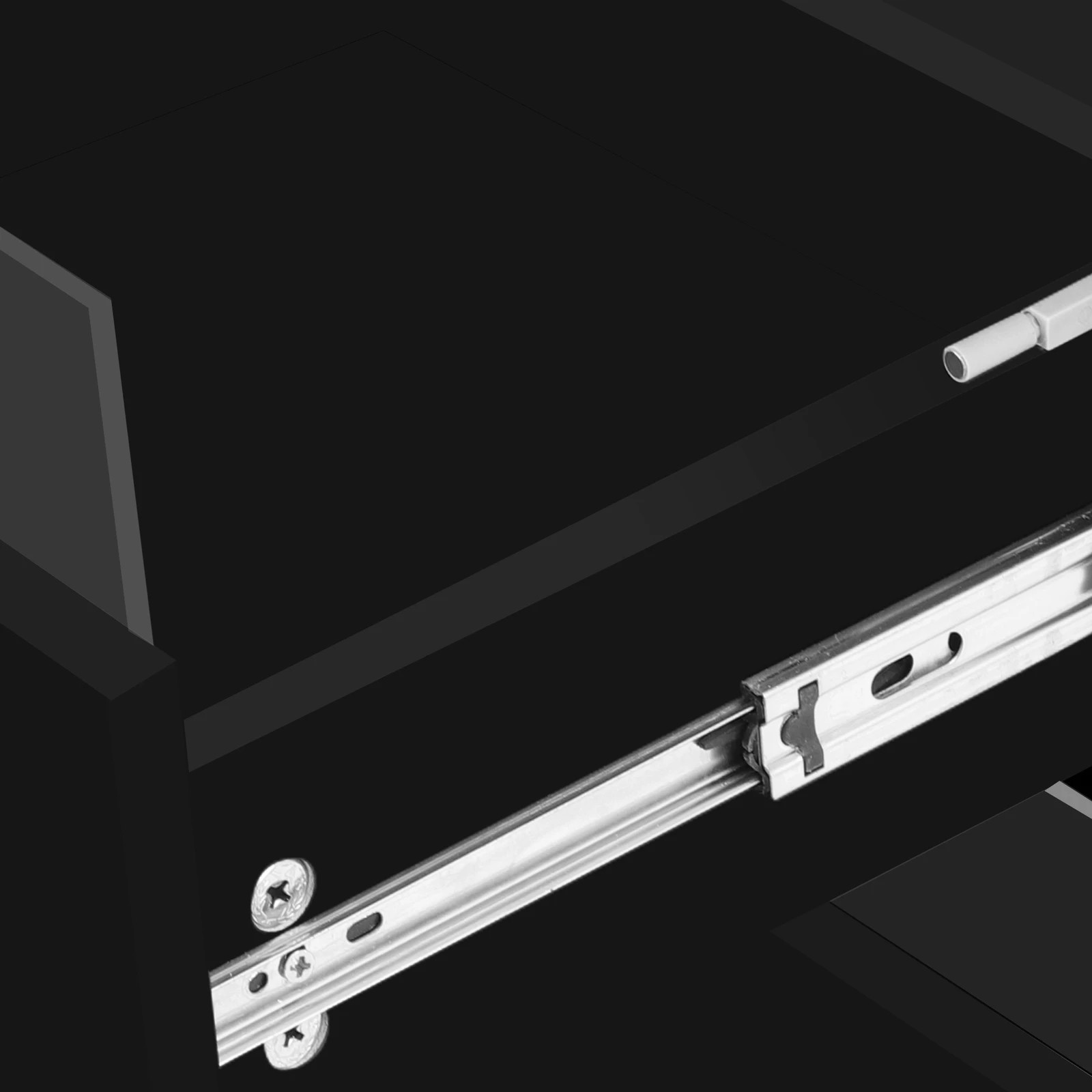 8 Alfordson 2x Bedside Table LED Nightstand 3 Drawers Gloss - Black, 8 of 10