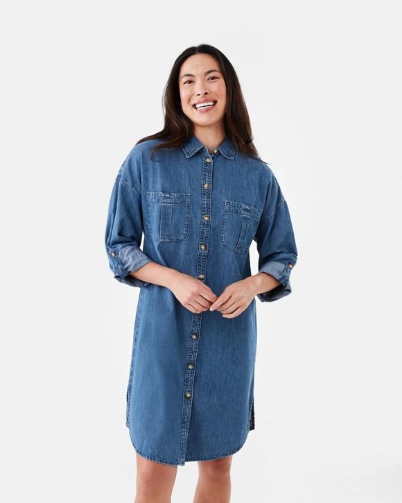 Long Sleeve Shift Shirt Mini Dress