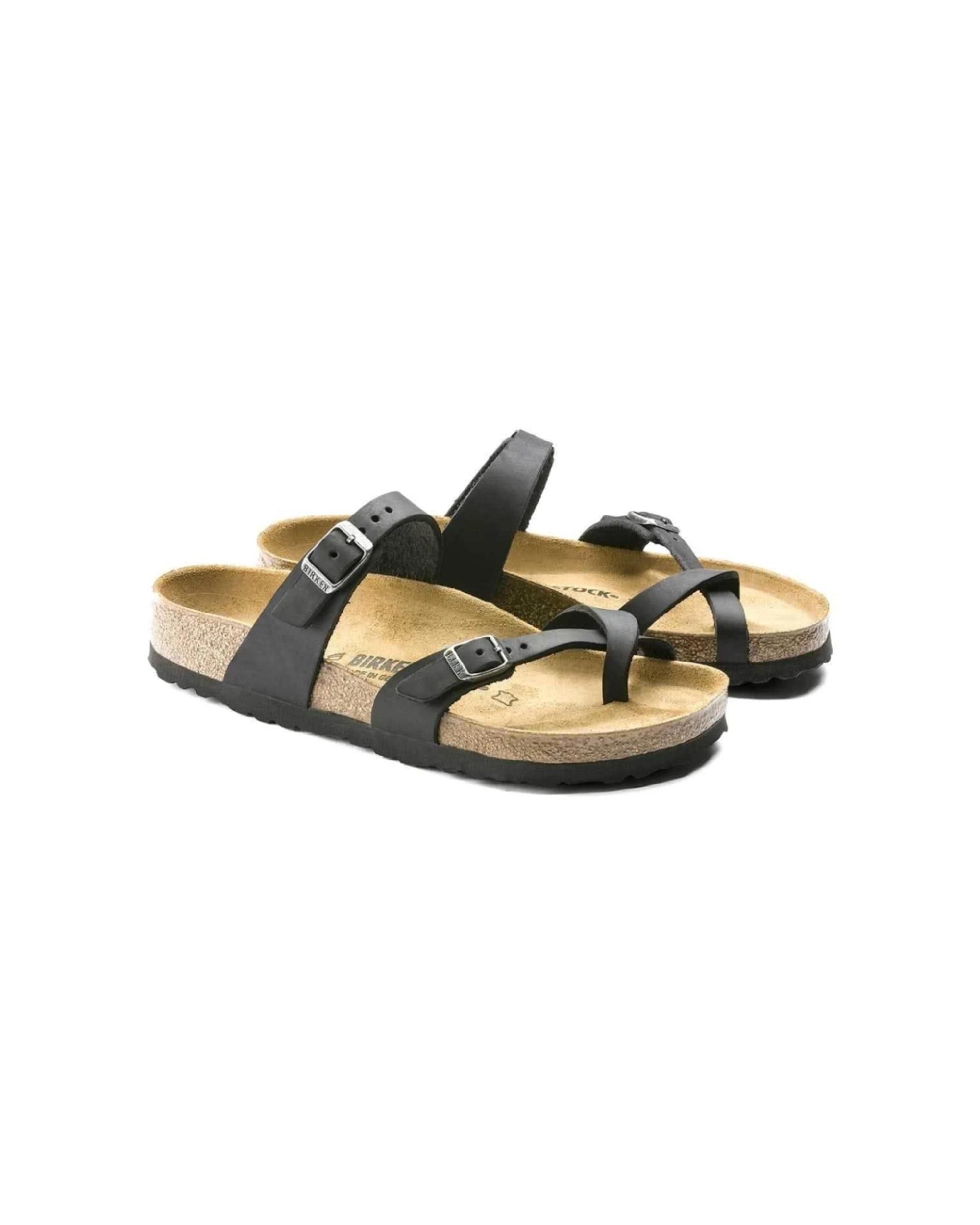 4 Birkenstock Mayari Oiled Leather Sandals Regular Width BLACK, 4 of 4