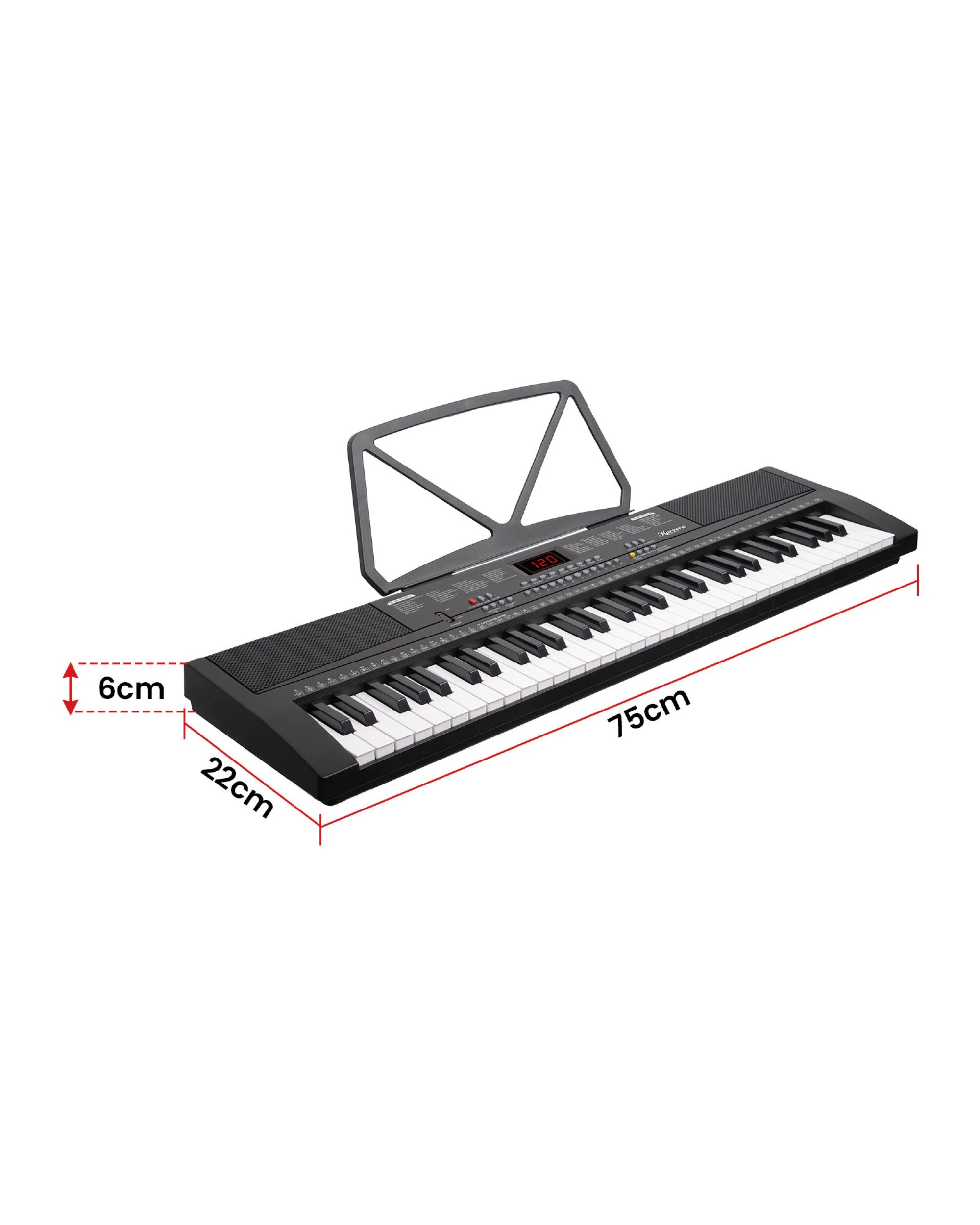 2 Karrera 61-Key Electronic Piano Keyboard 75cm in Black CHJ-61-75 - Black, 2 of 7