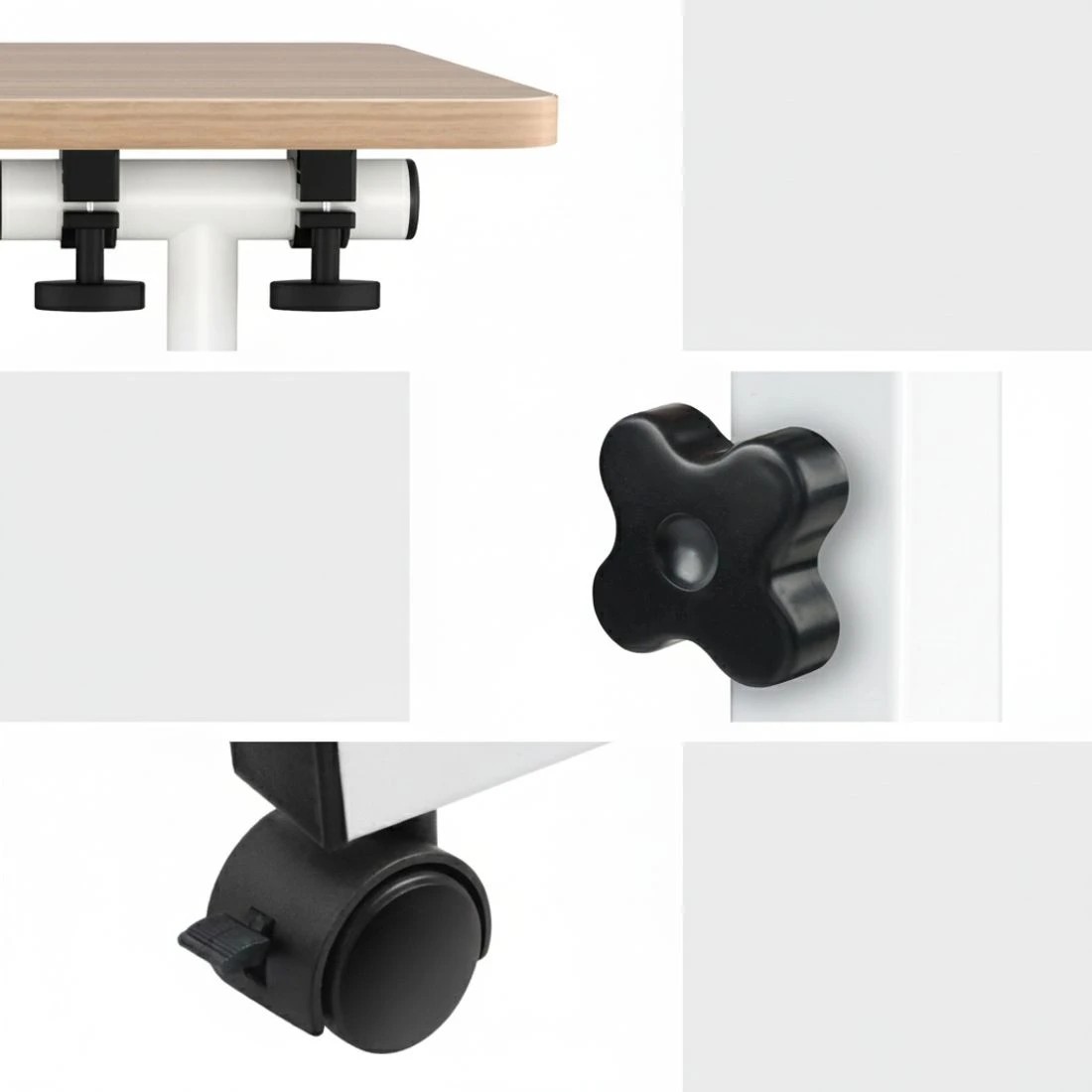 5 Artiss Laptop Desk Table Adjustable 80CM Light Wood - Brown, 5 of 6