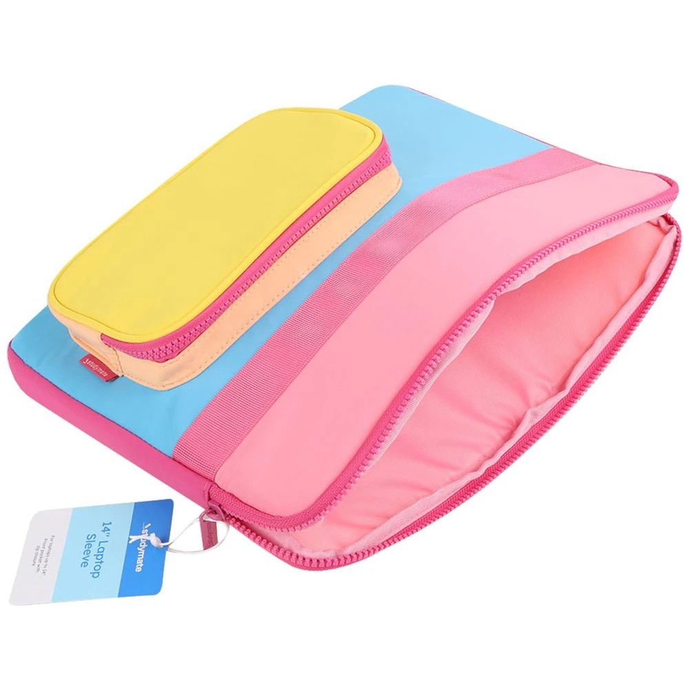 4 Studymate 14" Colourblock Laptop Sleeve Pink, 4 of 4