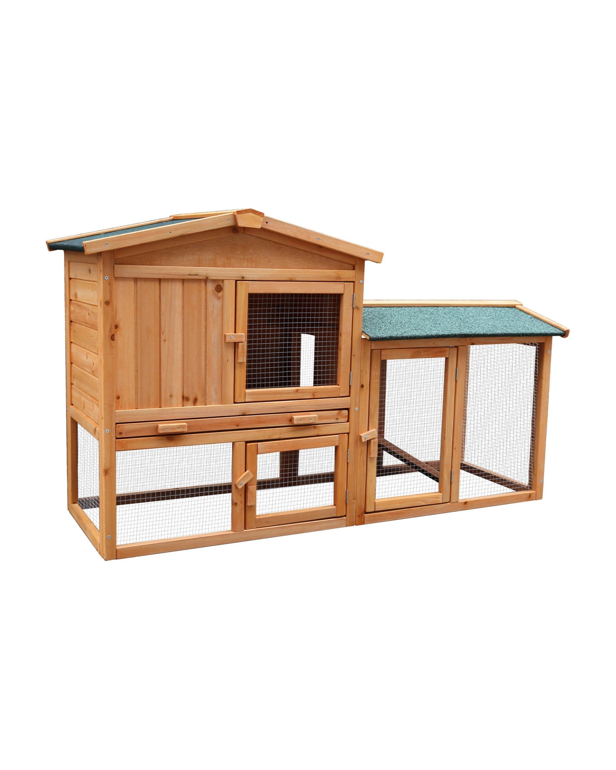 4 Furtastic Large Wooden Chicken Coop and Rabbit Hutch With Ramp - Brown, 4 of 9