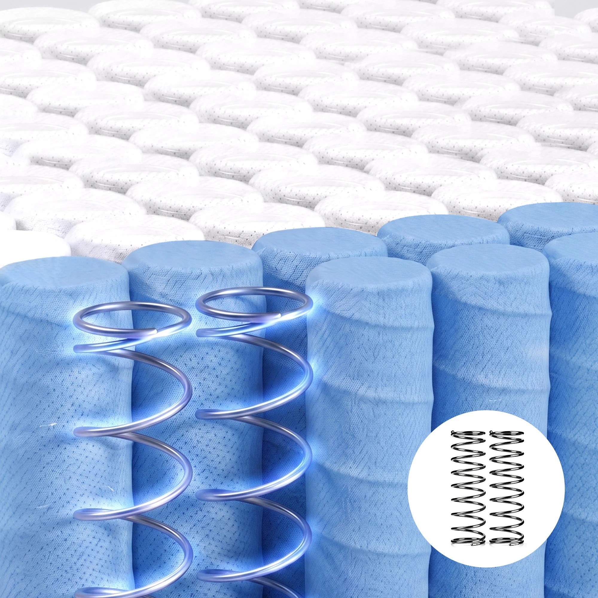 6 Giselle Bedding 25cm Hybrid Mattress Soft Knitted Fabric Edge Support Gel Foam - Single Bed - White, 6 of 10