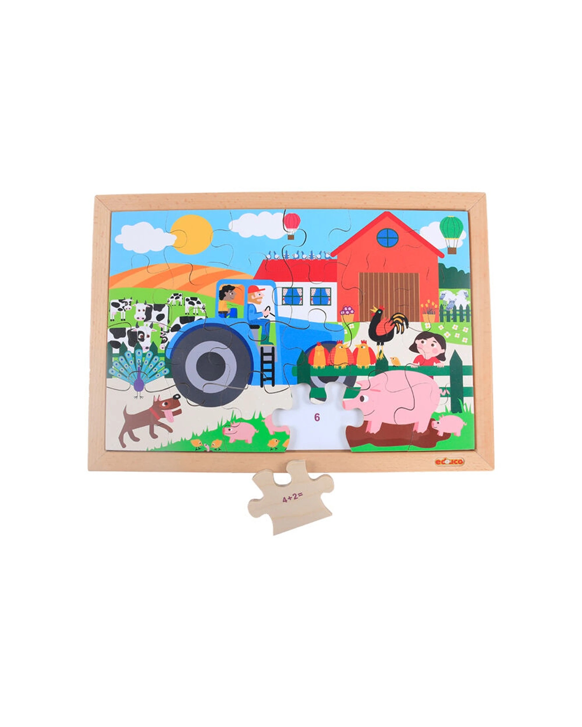 2 EDUCO Math Puzzles Addition And Subtraction Wooden Toy Up To 12 Ages 3 - Multi, 2 of 3