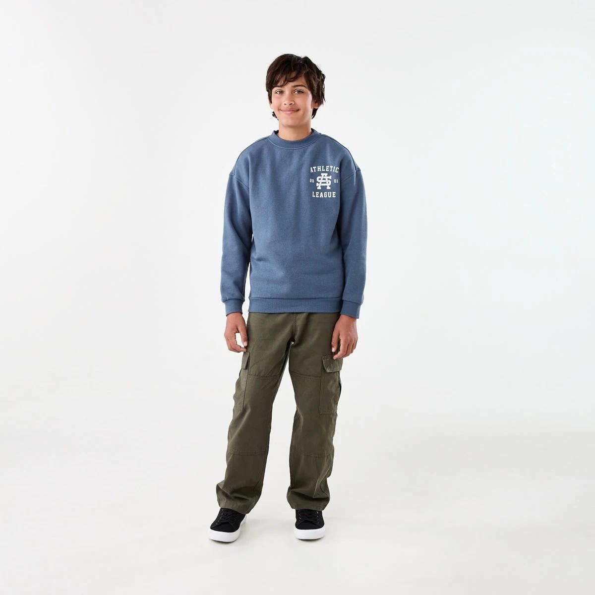 6 Oversized Graphic Crew Neck Sweatshirt Blu Athlet, 6 of 9