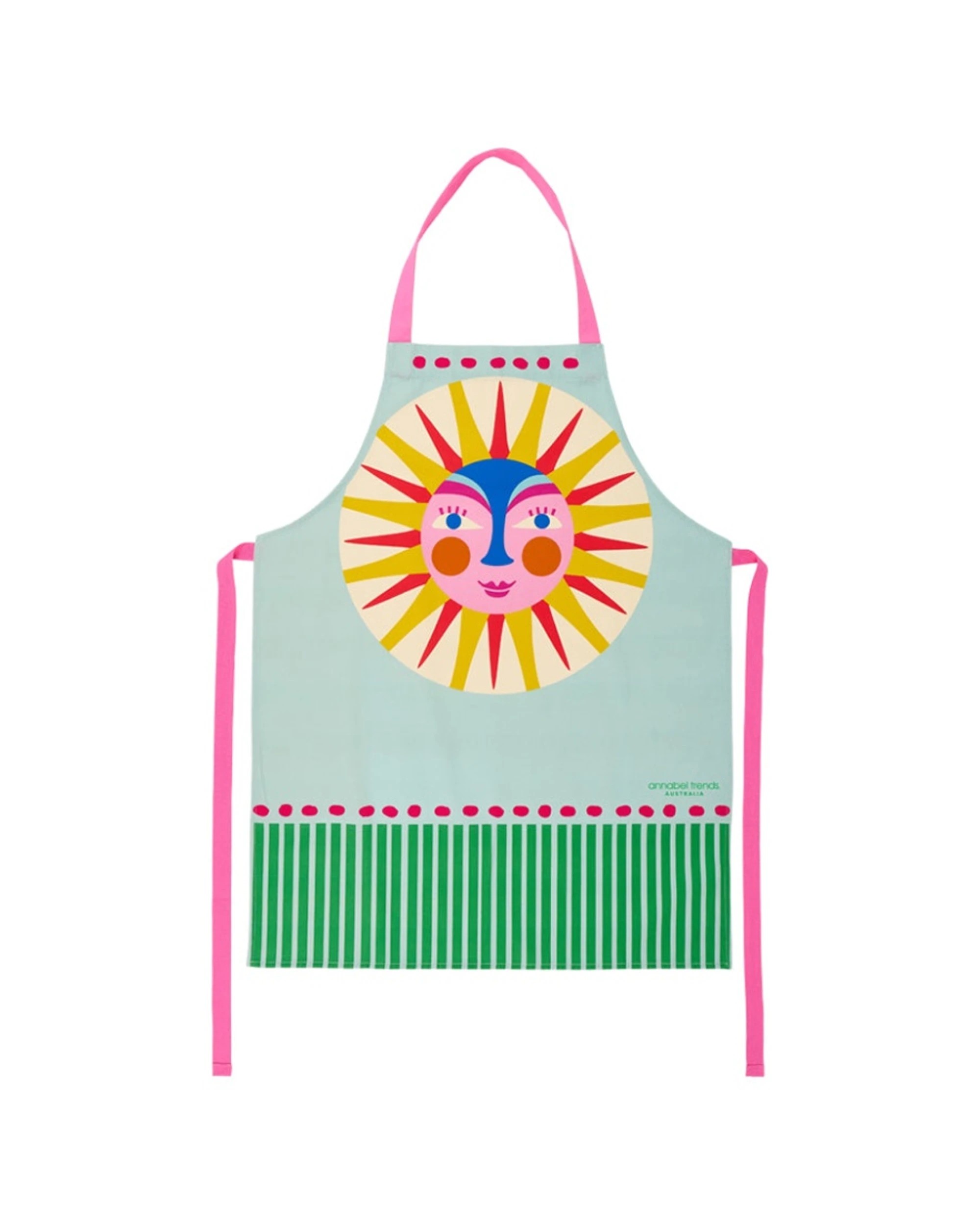 1 Annabel Trends Kitchen Apron Cotton 60x78cm Fiesta Sun Print - Green, 1 of 1