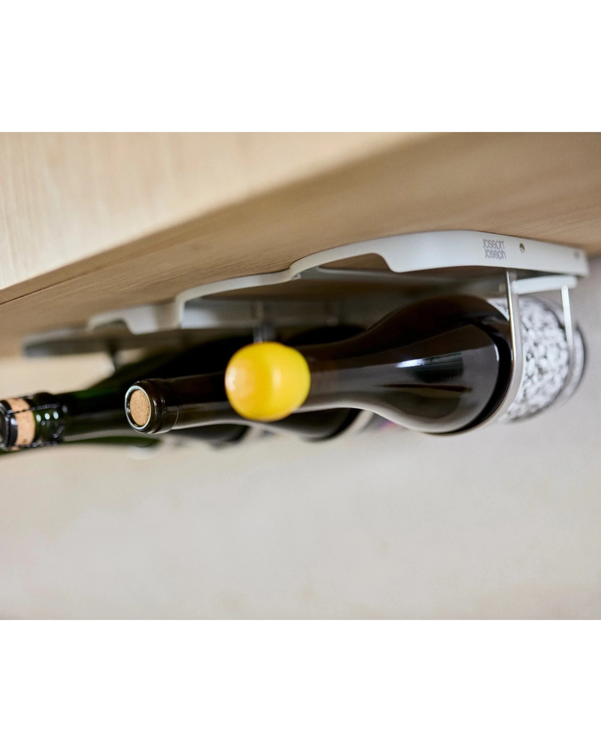 4 Joseph Joseph Cradle Folding Wine Bottle Storage Rack Holds Four Bottles Light Stone - Natural, 4 of 5
