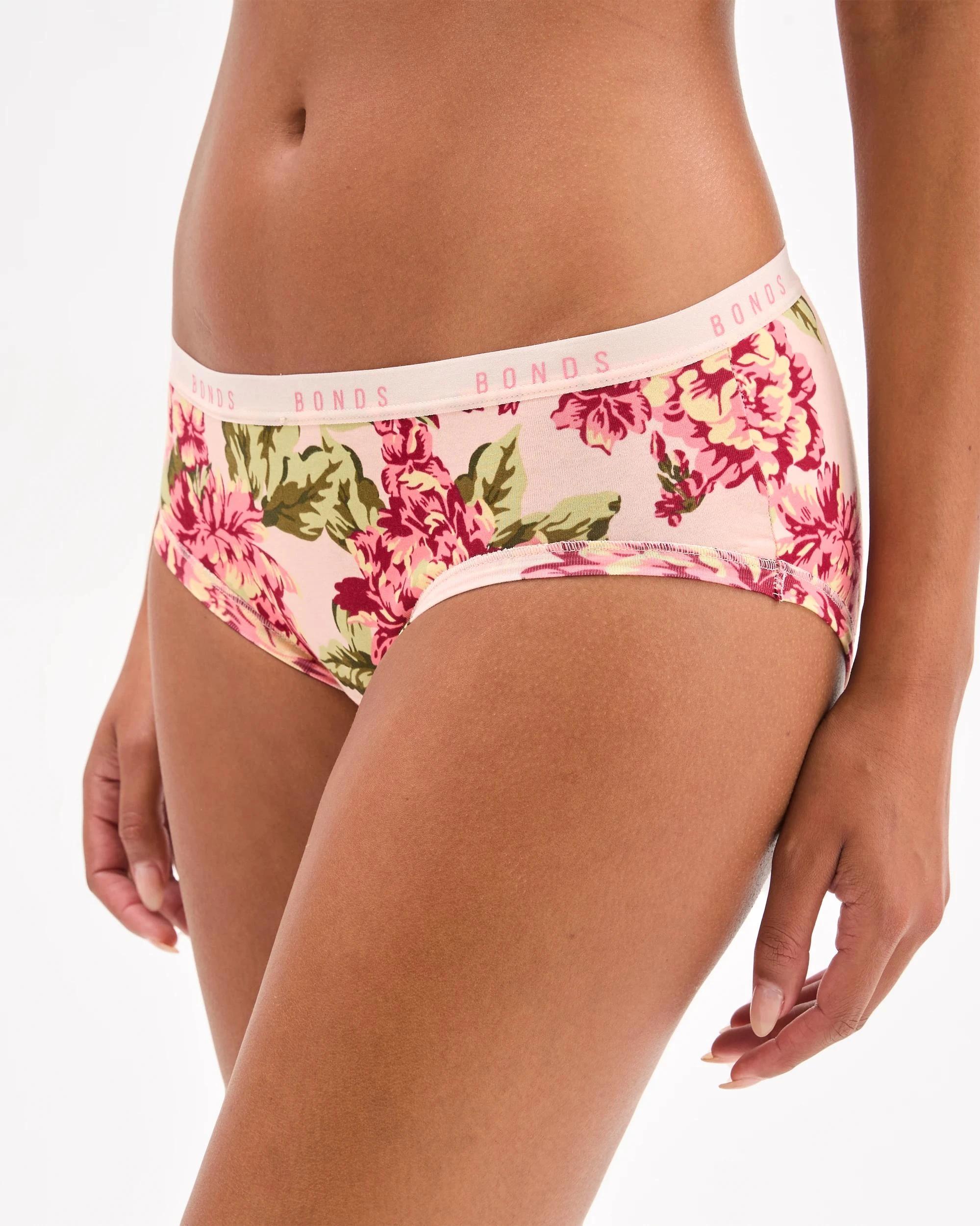 3 Bonds 3 Pack Cottontails Midi Briefs VINTAGE/CHERRY BLOSSOM, 3 of 4