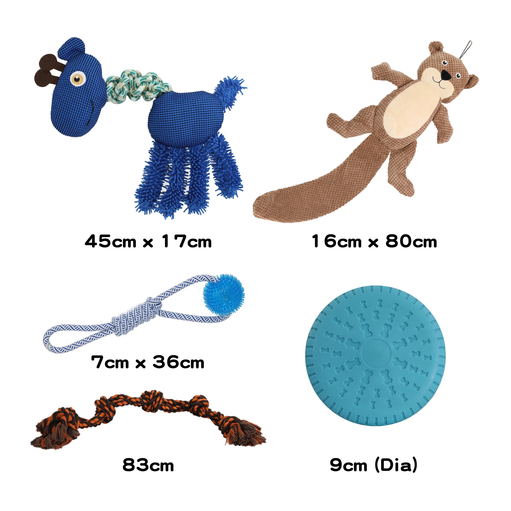 3 Pawz Dog Chew Toys Squeaky Puppy Pet Rope Plush Toy Teething 5 styles, 3 of 6