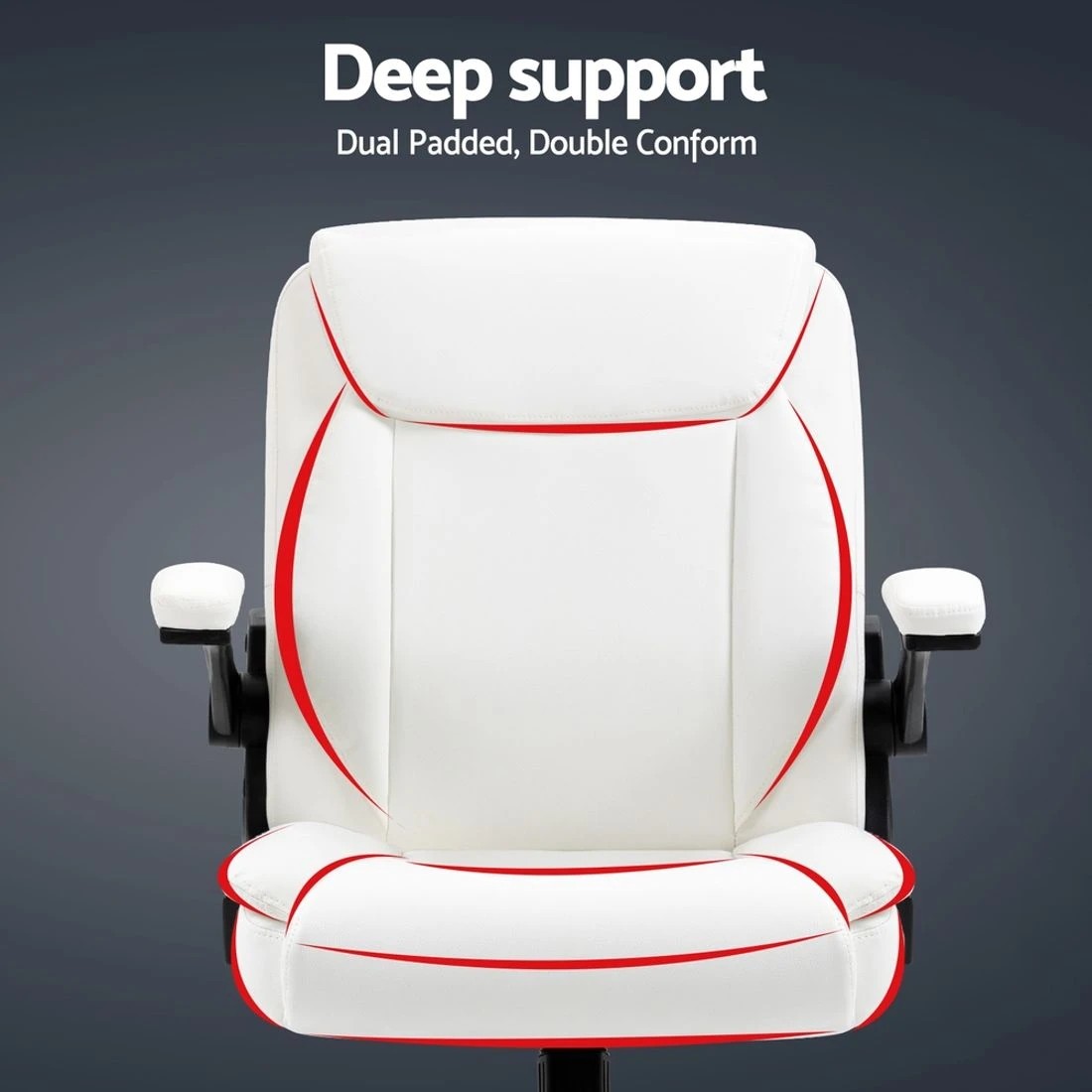 5 Artiss Executive Office Chair Mid Back - White, 5 of 7