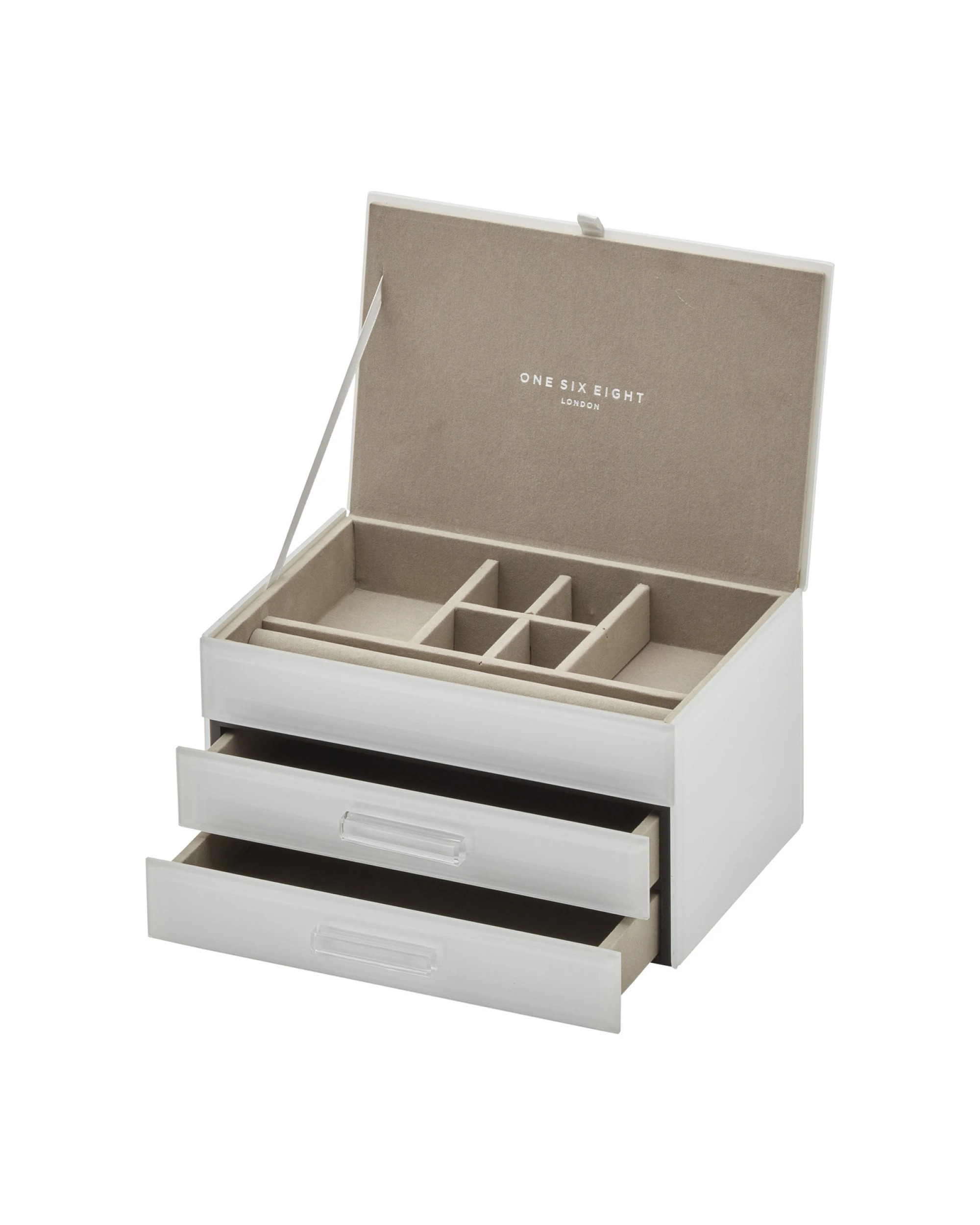 1 One Six Eight London Gabriella Jewellery Box - M - White, 1 of 6