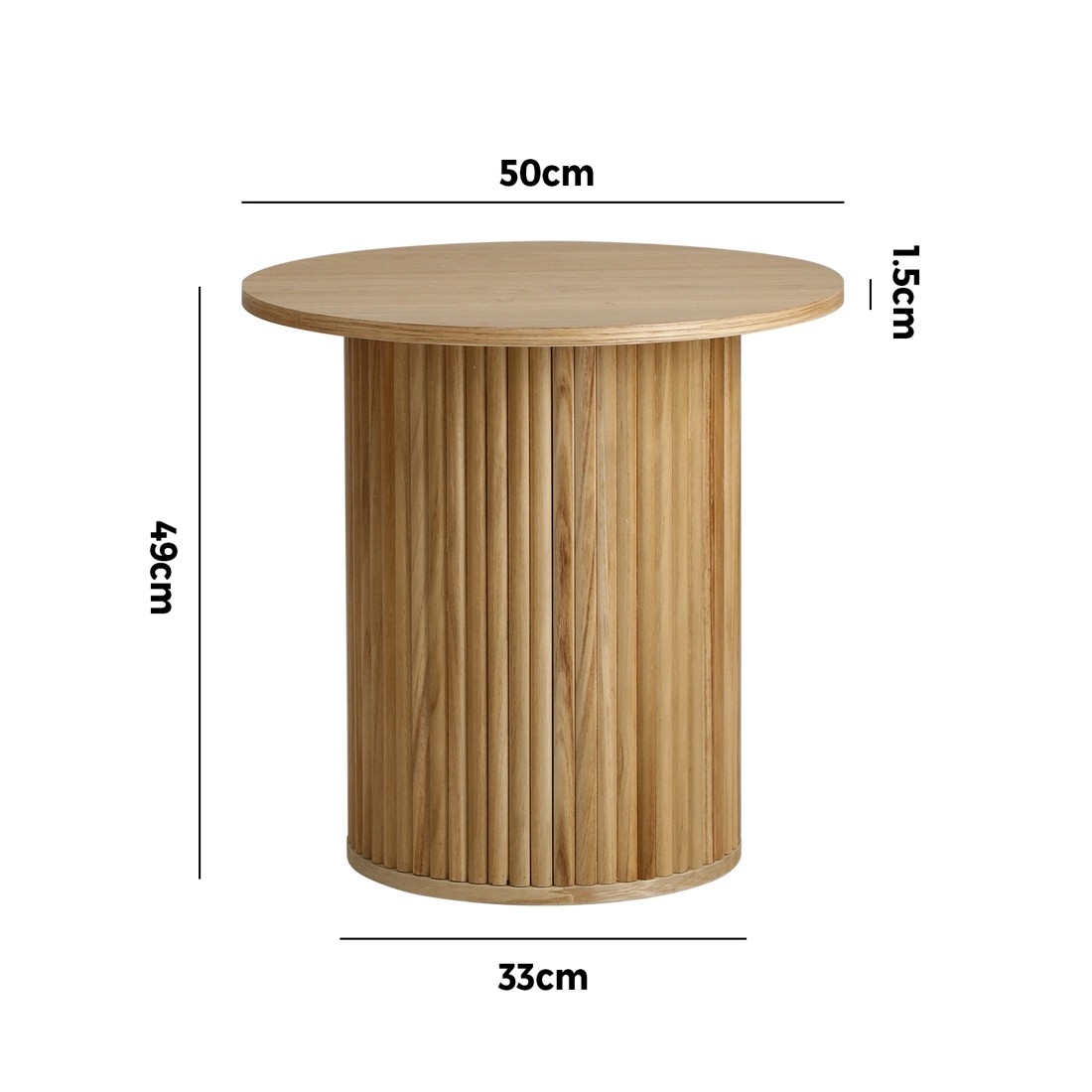 10 Oikiture Coffee Table Side End Tables Sofa Desk Bedside Round
 - Natural, 10 of 10