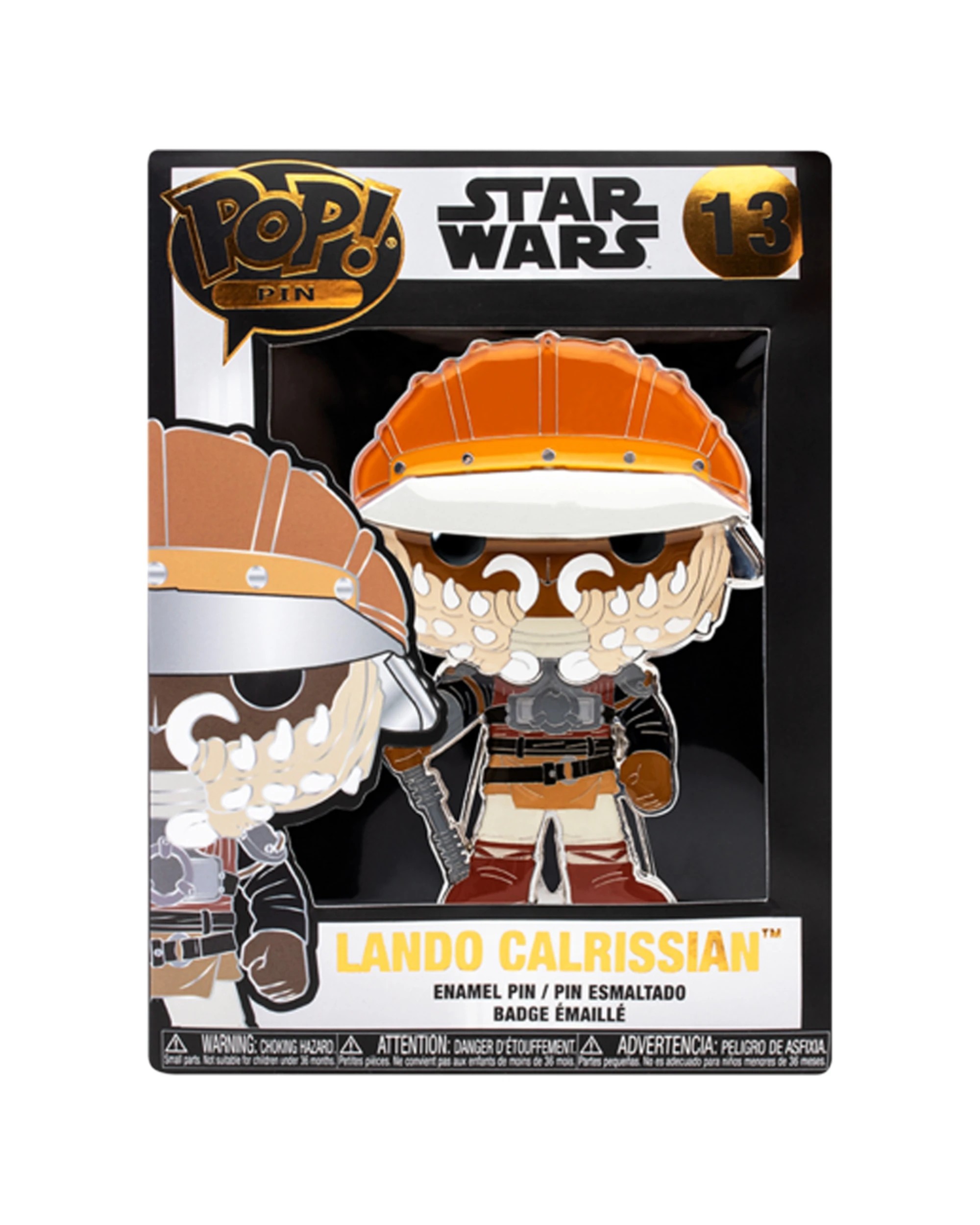 2 Pop Star Wars Lando Calrissian 10cm Pop Enamel Pin 12Y Window Display Box - Multi, 2 of 3