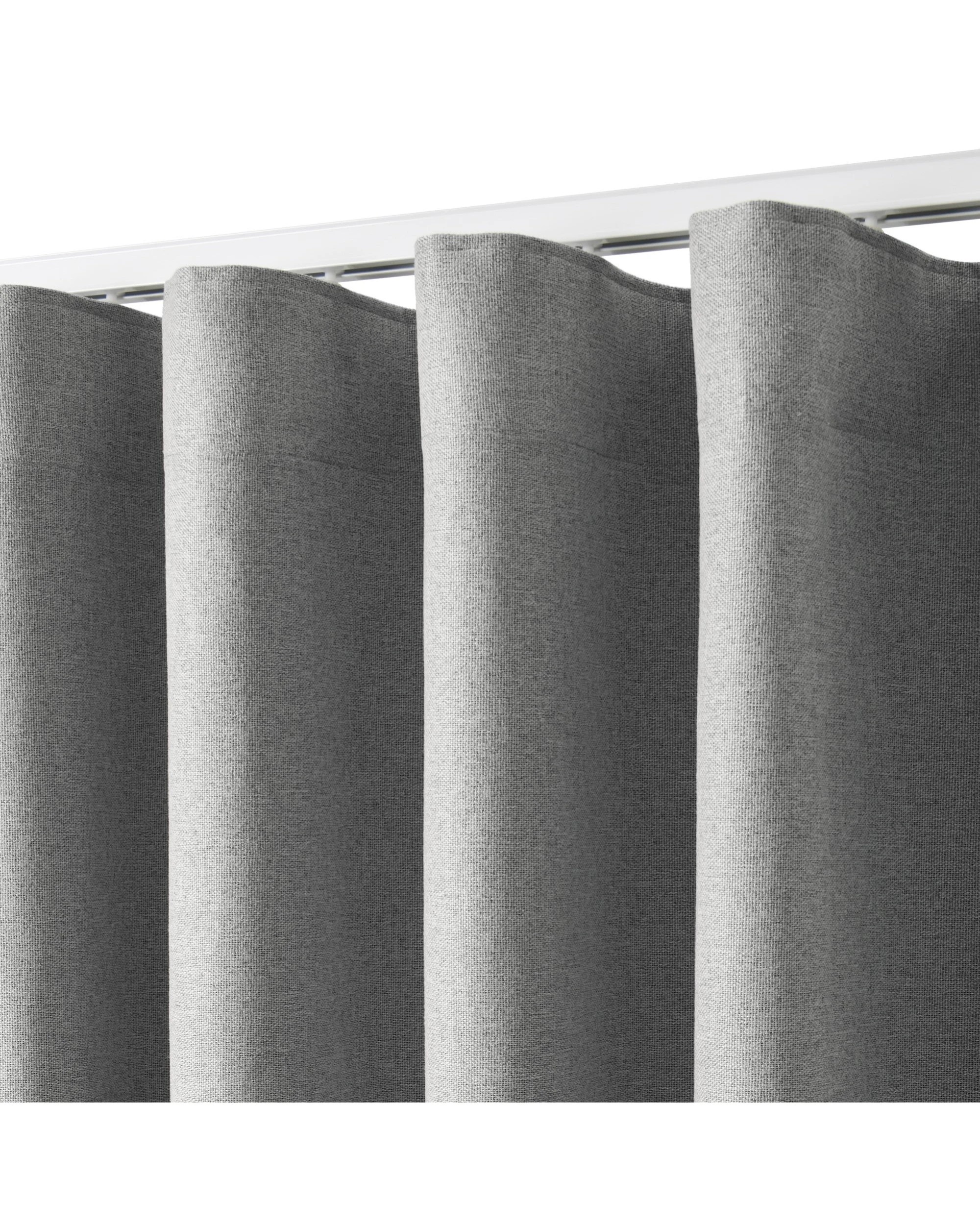 2 Cadence & Co. Bennett Faux Linen Blockout S-Fold Curtain 485x280cm - Fits 280cm Track - Steel, 2 of 5