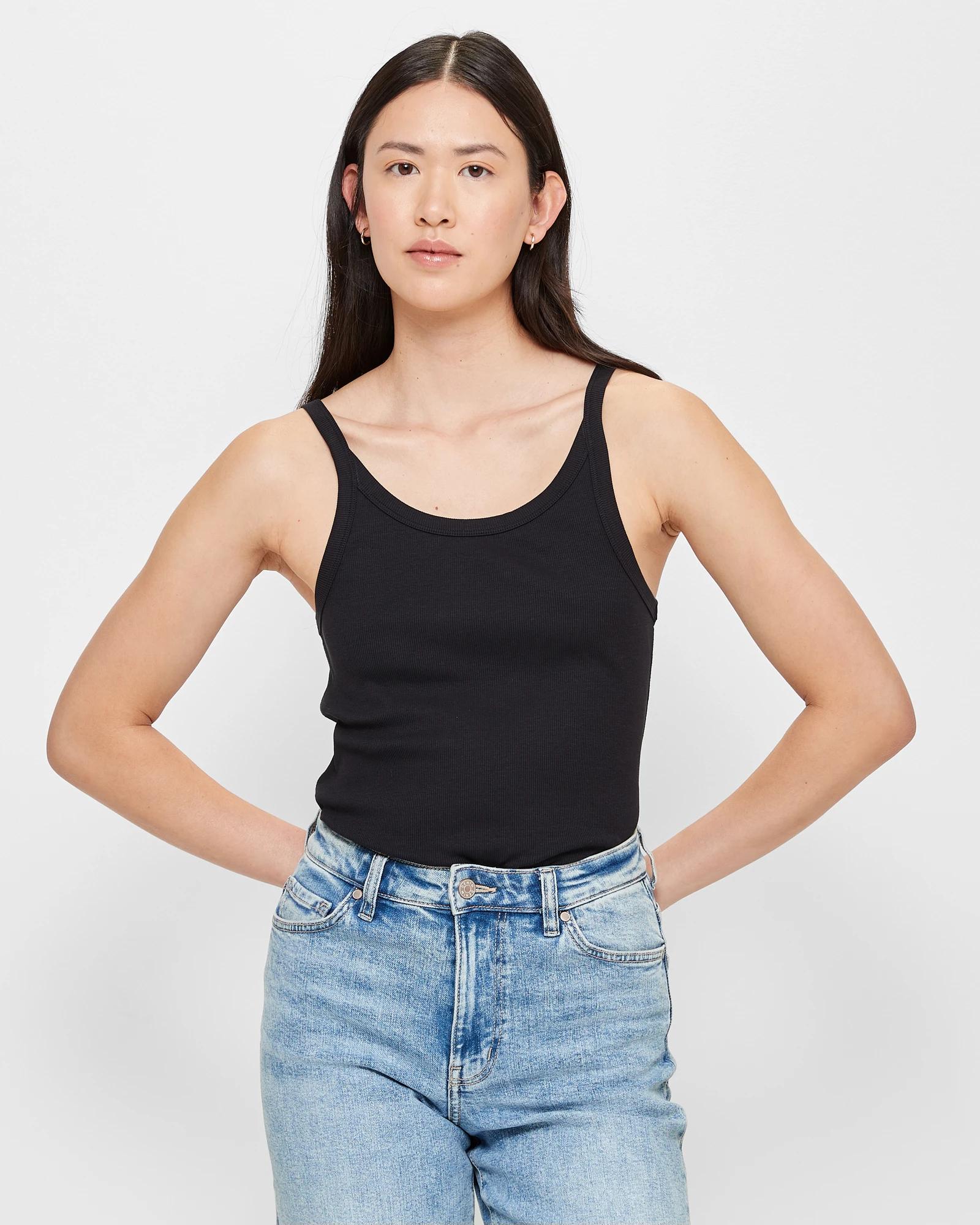 1 Target Australian Cotton Rib Cami BLACK, 1 of 10