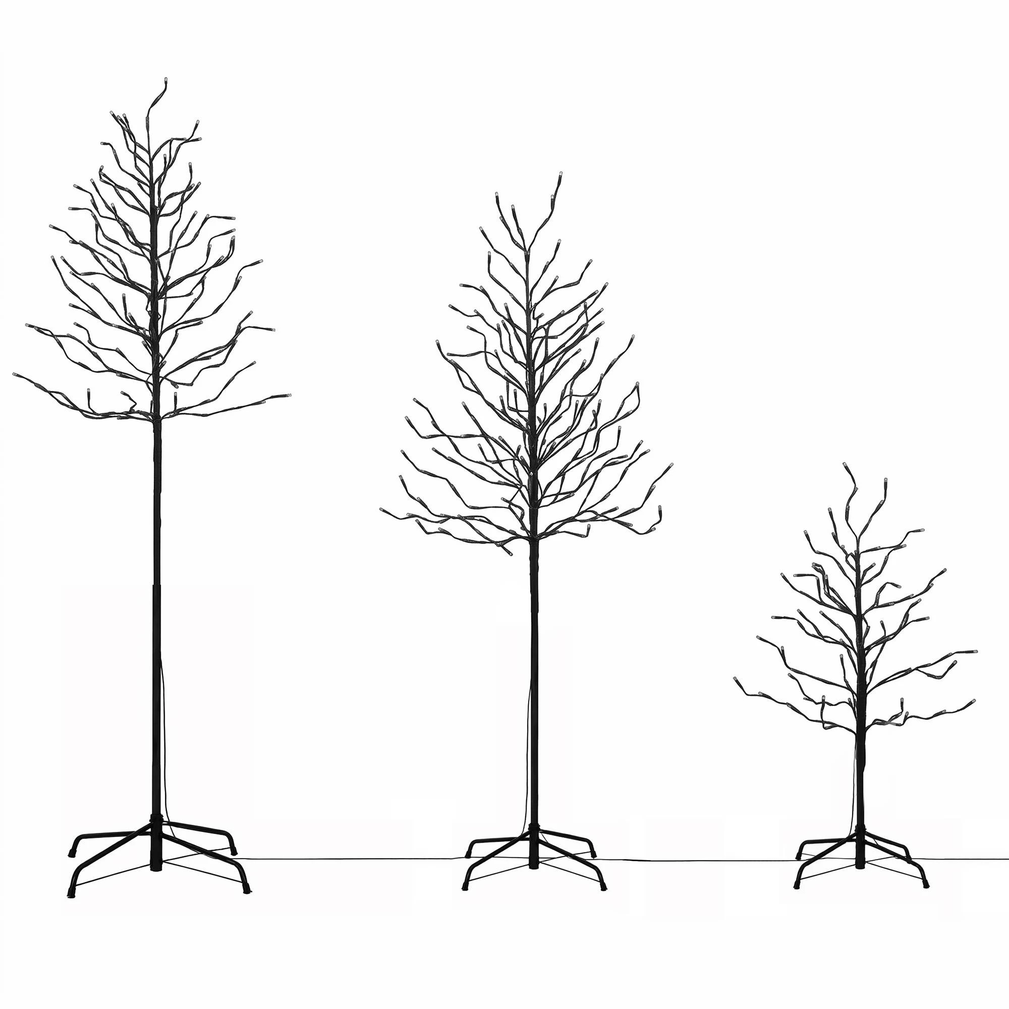 8 Jingle Jollys 3 Pack LED Christmas Tree Lighted Birch Tree Indoor Outdoor Xmas Decor Warm - Gold, 8 of 8