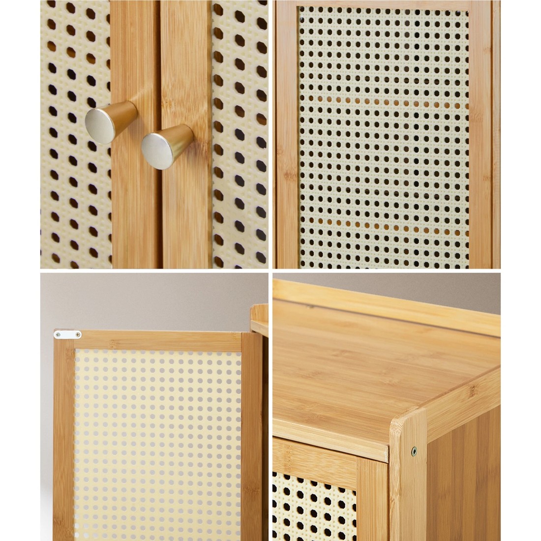 5 Oikiture Shoe Storage Cabinet Shoes Rack Organiser 7 Tier Shelf Rattan
 - Natural, 5 of 8