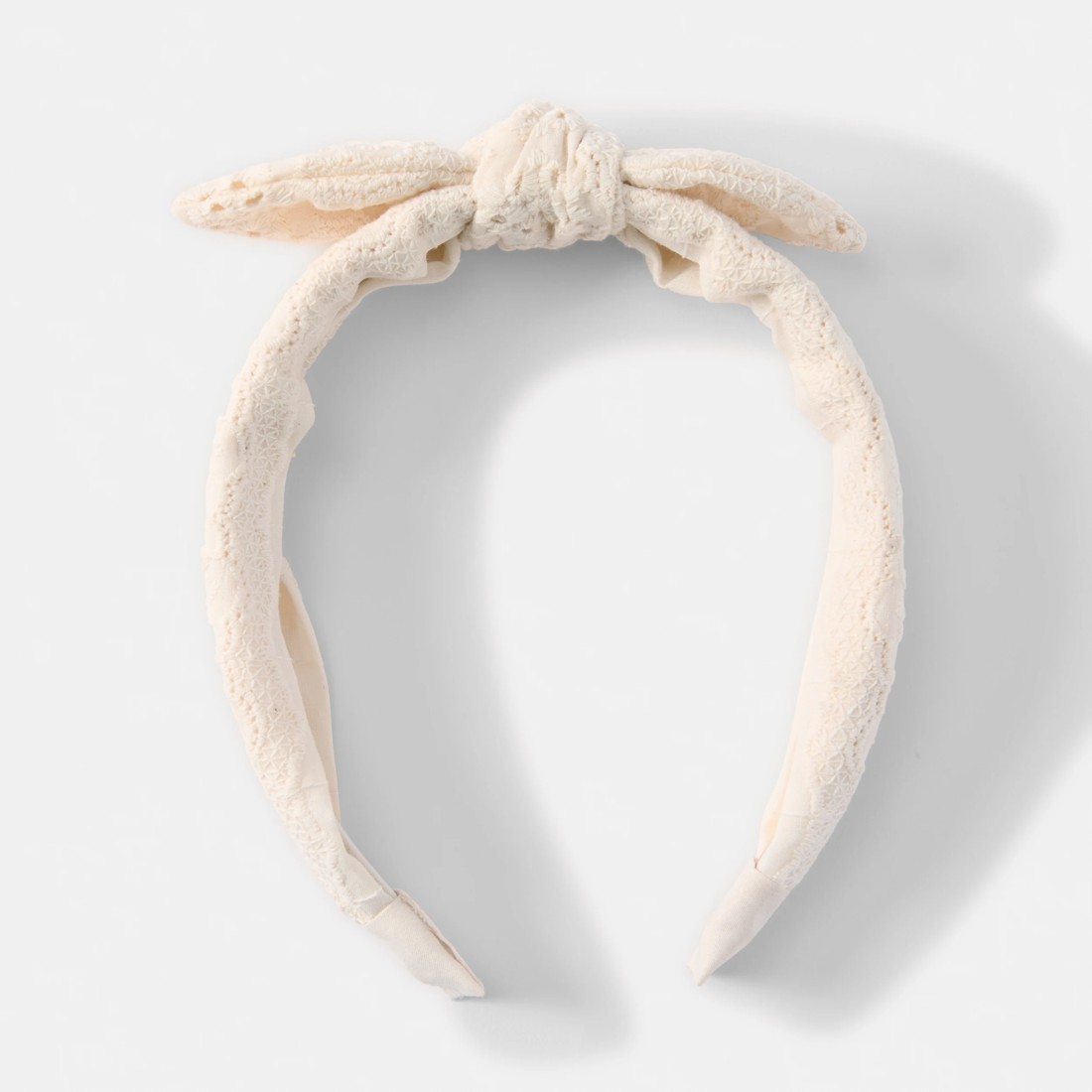 1 Broderie Bow Headband - White, 1 of 5