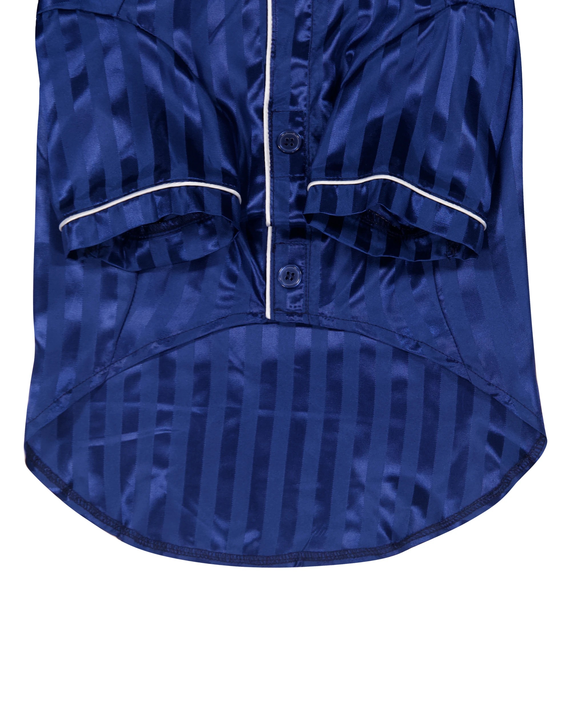 4 Pet Satin Stripe Pyjamas - Large, Navy, 4 of 9