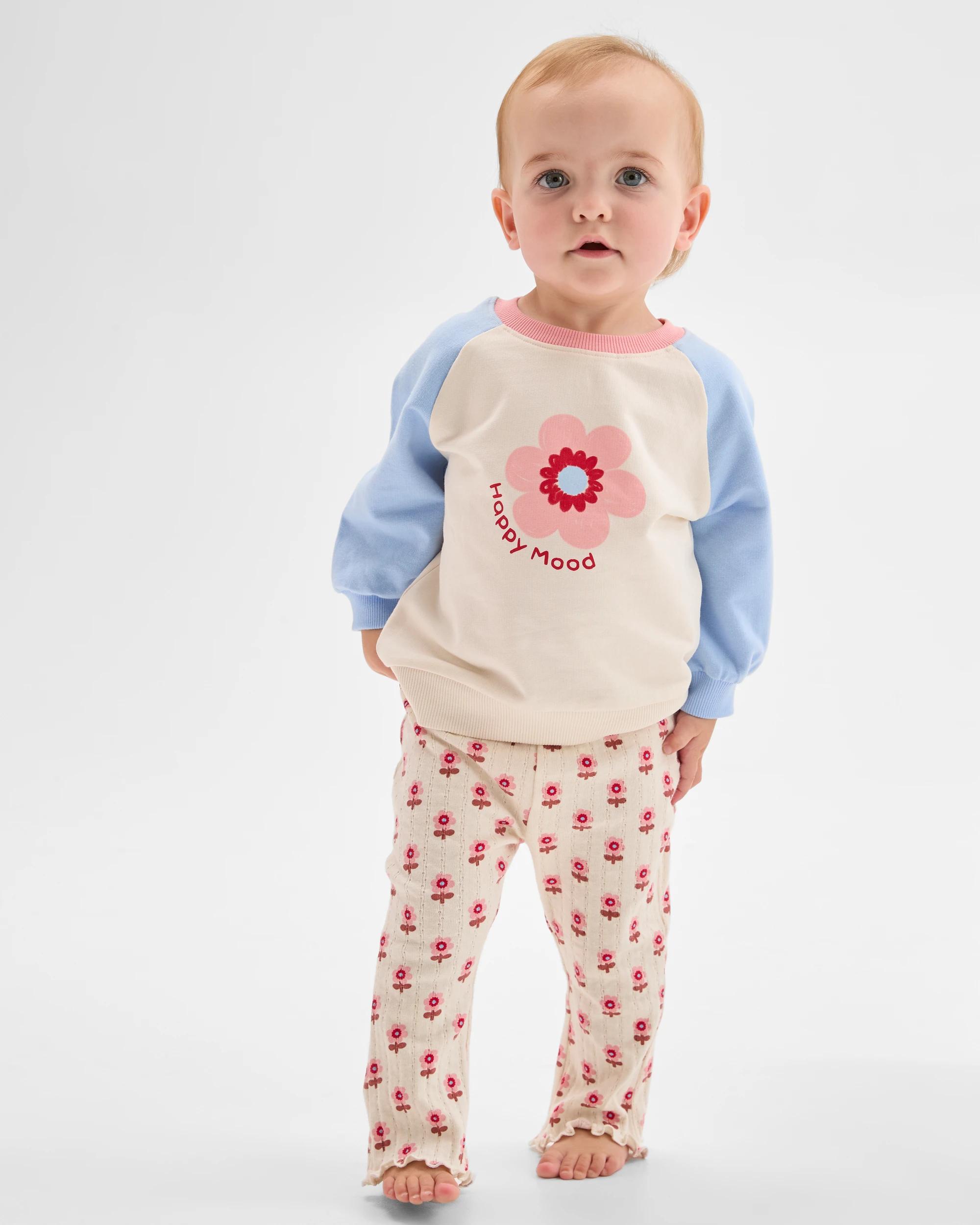 1 Target Baby Organic Cotton Jumper & Flare Pants 2 Piece Set DAISY GARDEN, 1 of 6