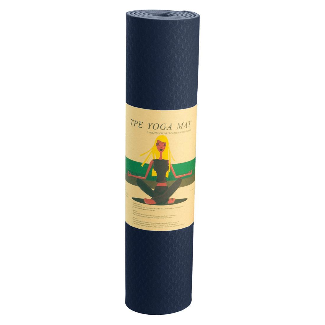 7 Powertrain TPE Pilates Exercise Yoga Mat Workout 6mm Home Gym 183cm - Blue, 7 of 7