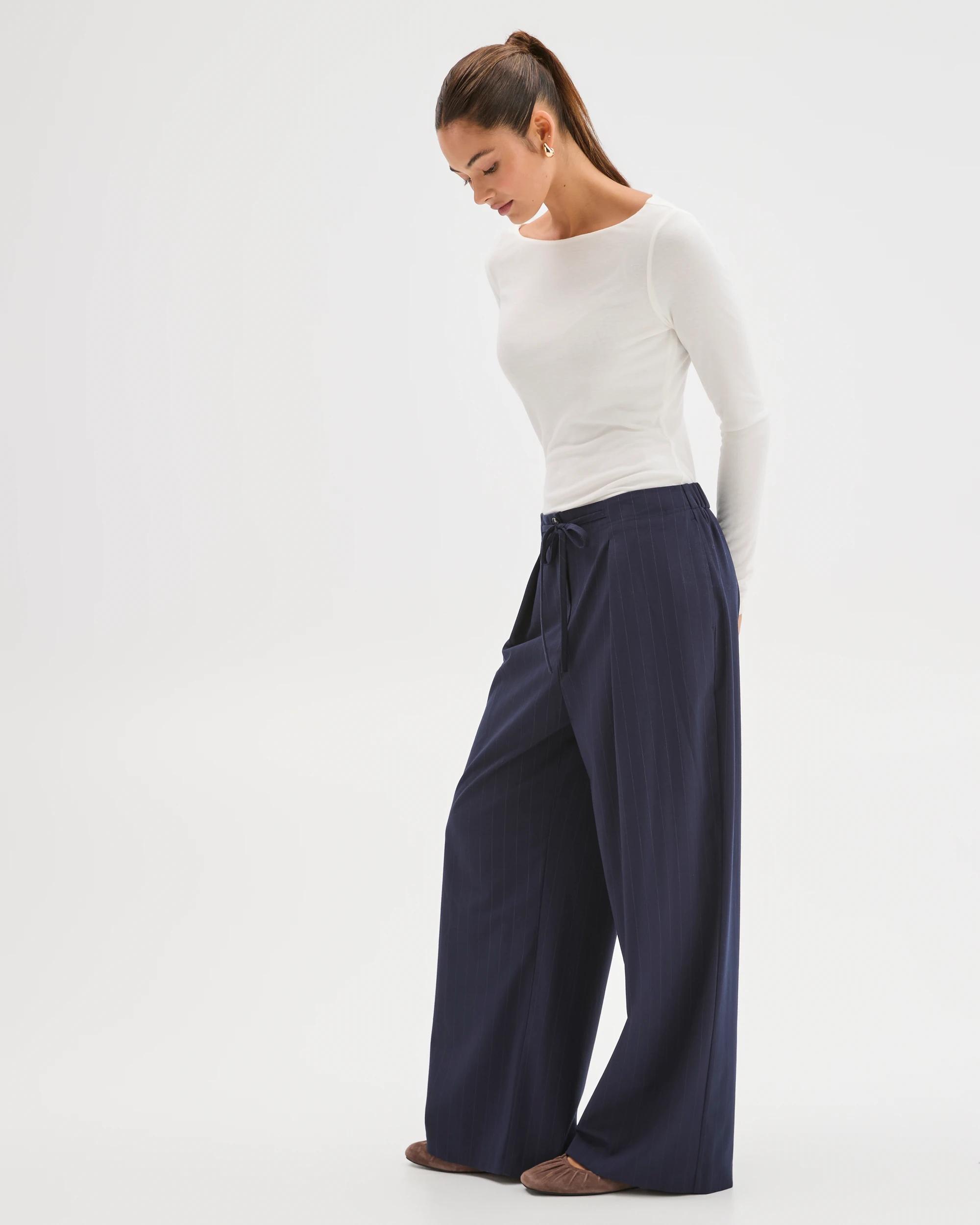 3 Lily Loves Tailored Pants NAVY PINSTRIPE, 3 of 7