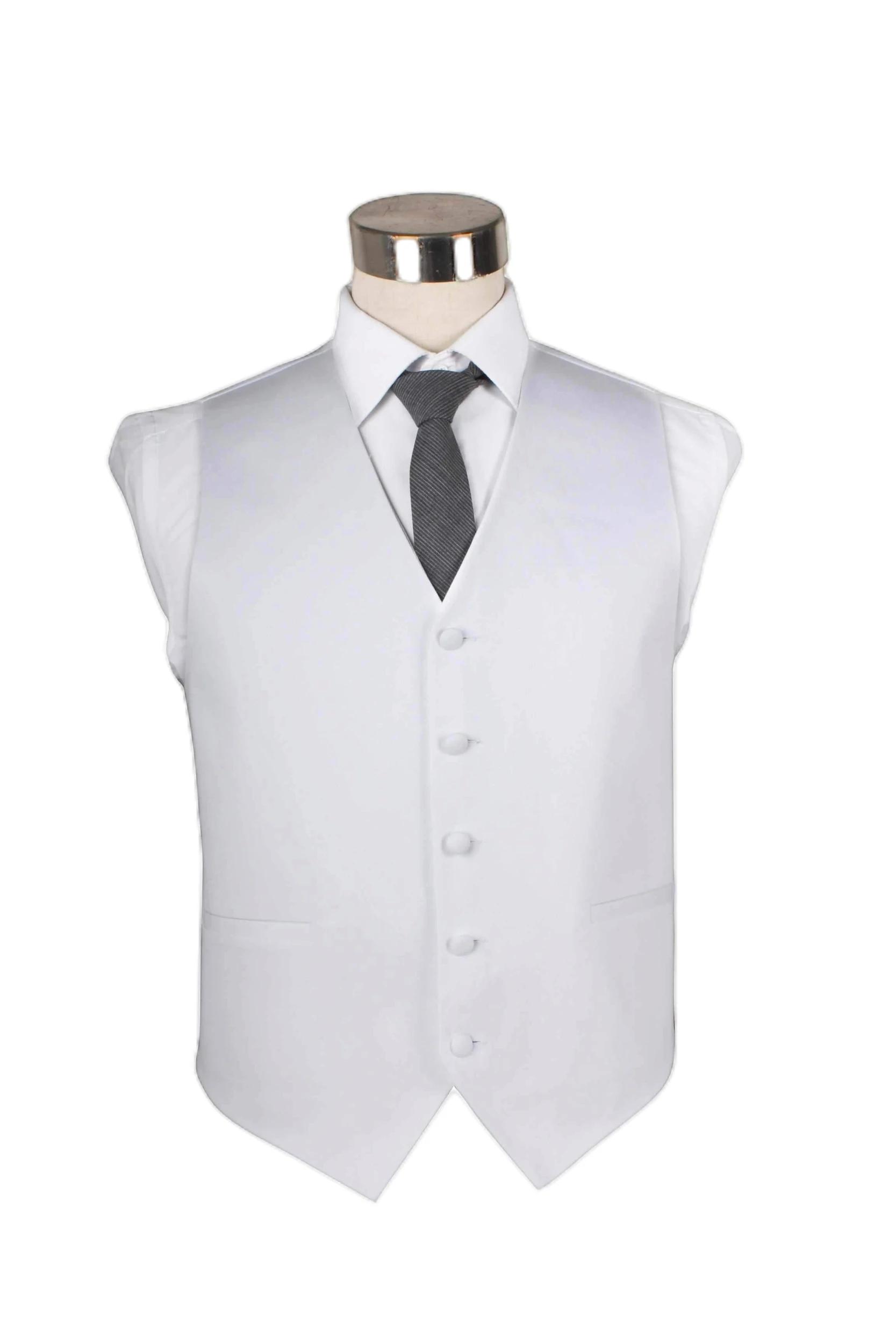 1 Zasel Mens Cotton Vest Waistcoast White, 1 of 1