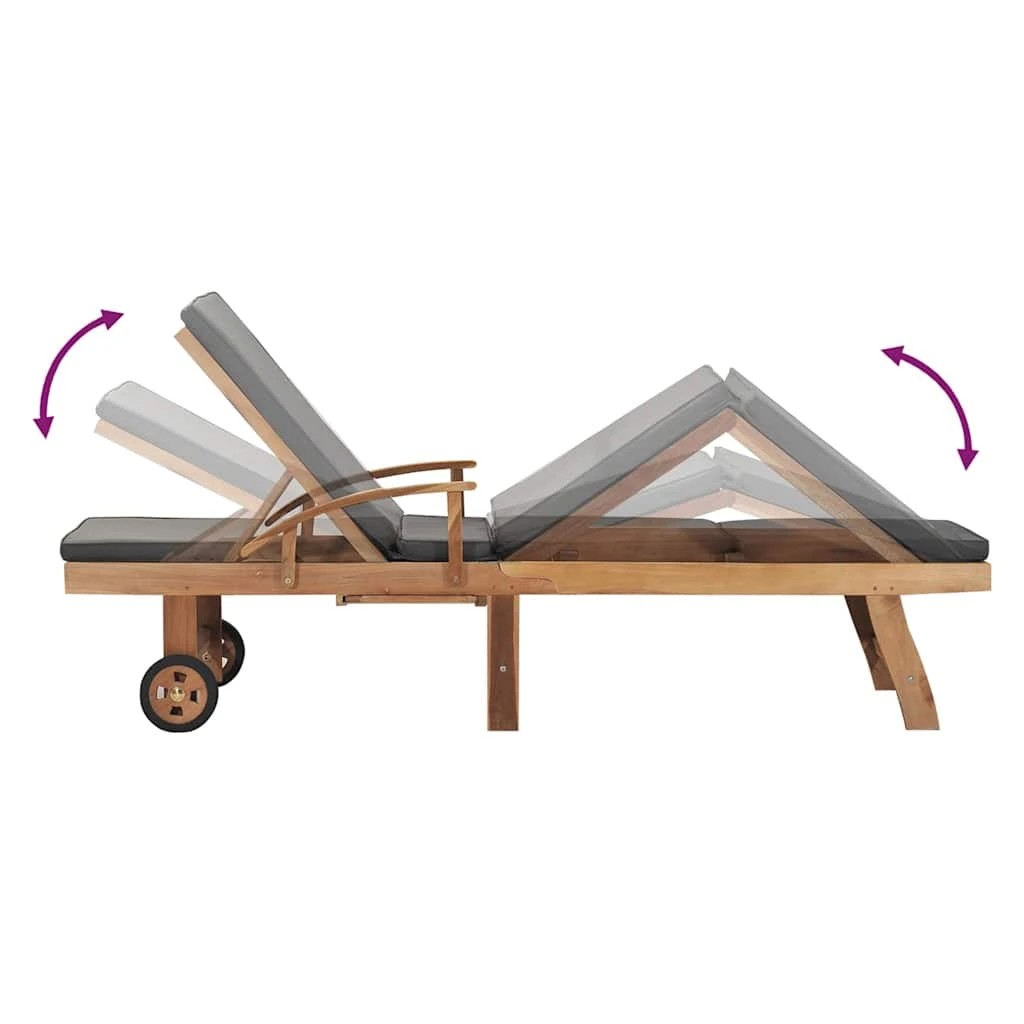 6 vidaXL Sunlounger Multi-Position Backrest - Grey, 6 of 9