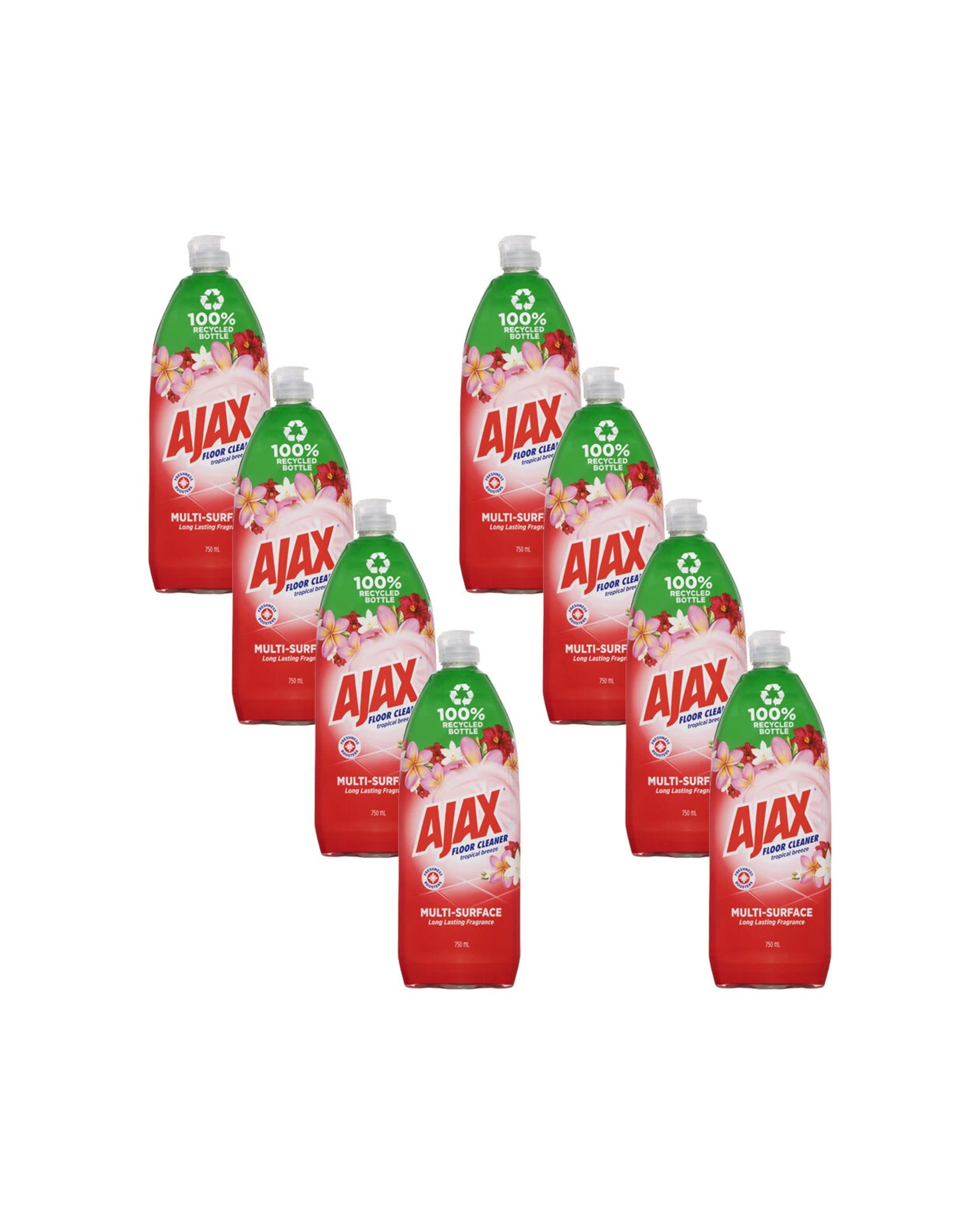 1 Ajax Floor Cleaner Tropical Breeze Divine Blends 8 Pack 750ml Multi Surface - Multi, 1 of 3
