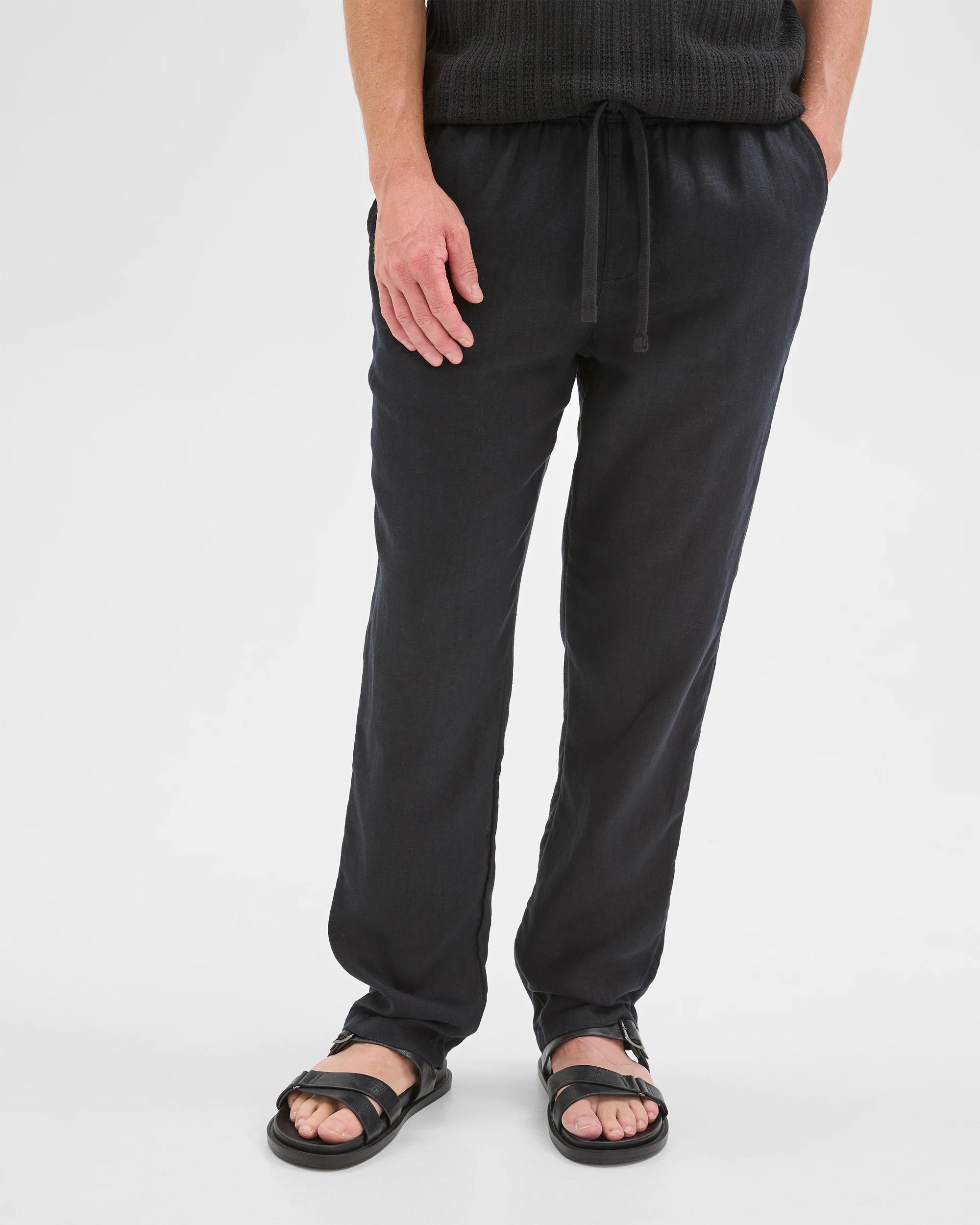 4 Target Man European Linen Full Length Pants BLACK, 4 of 6