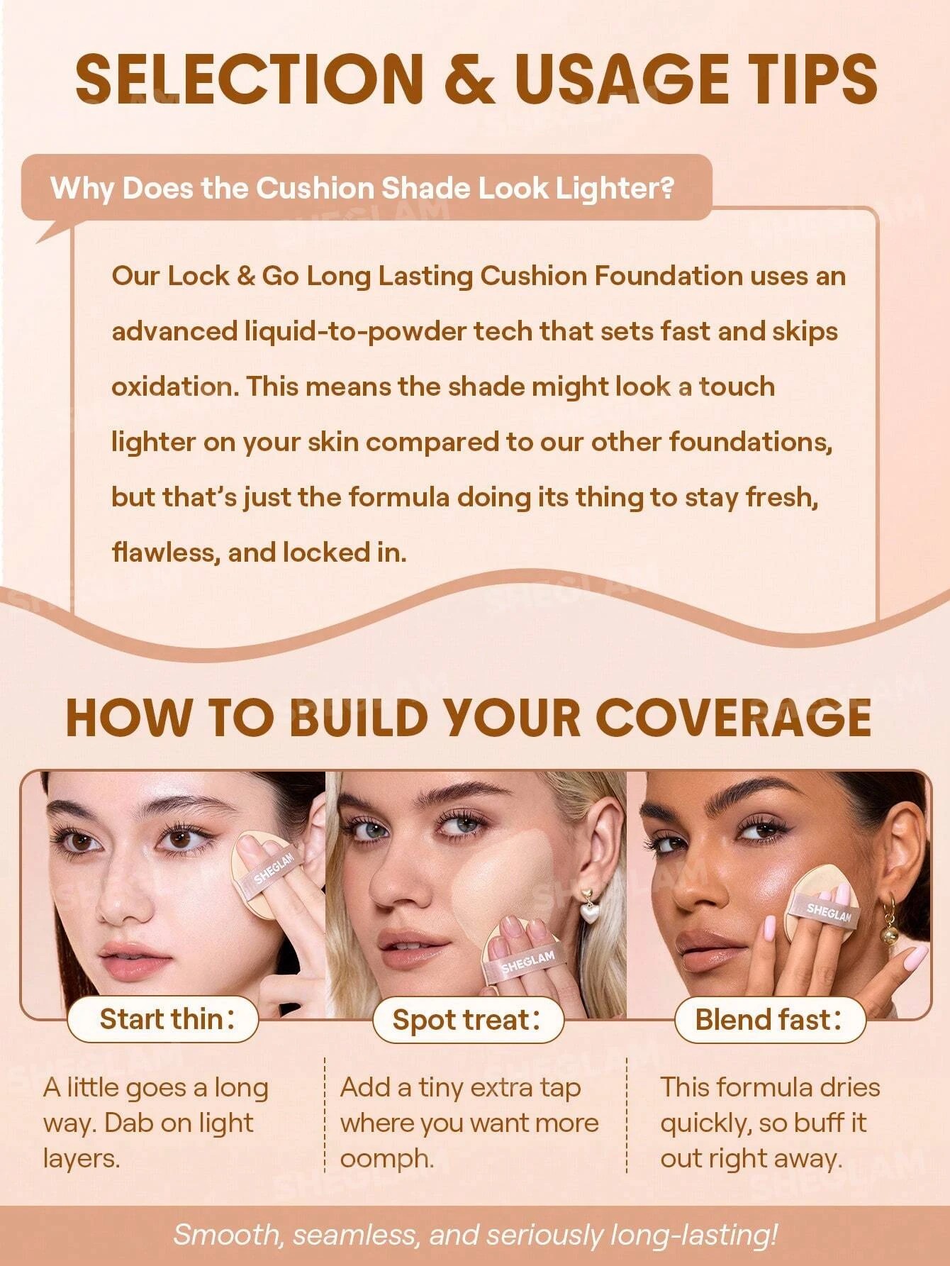 7 SHEGLAM Lock & Go Long-Lasting Cushion Foundation - Golden, 7 of 9